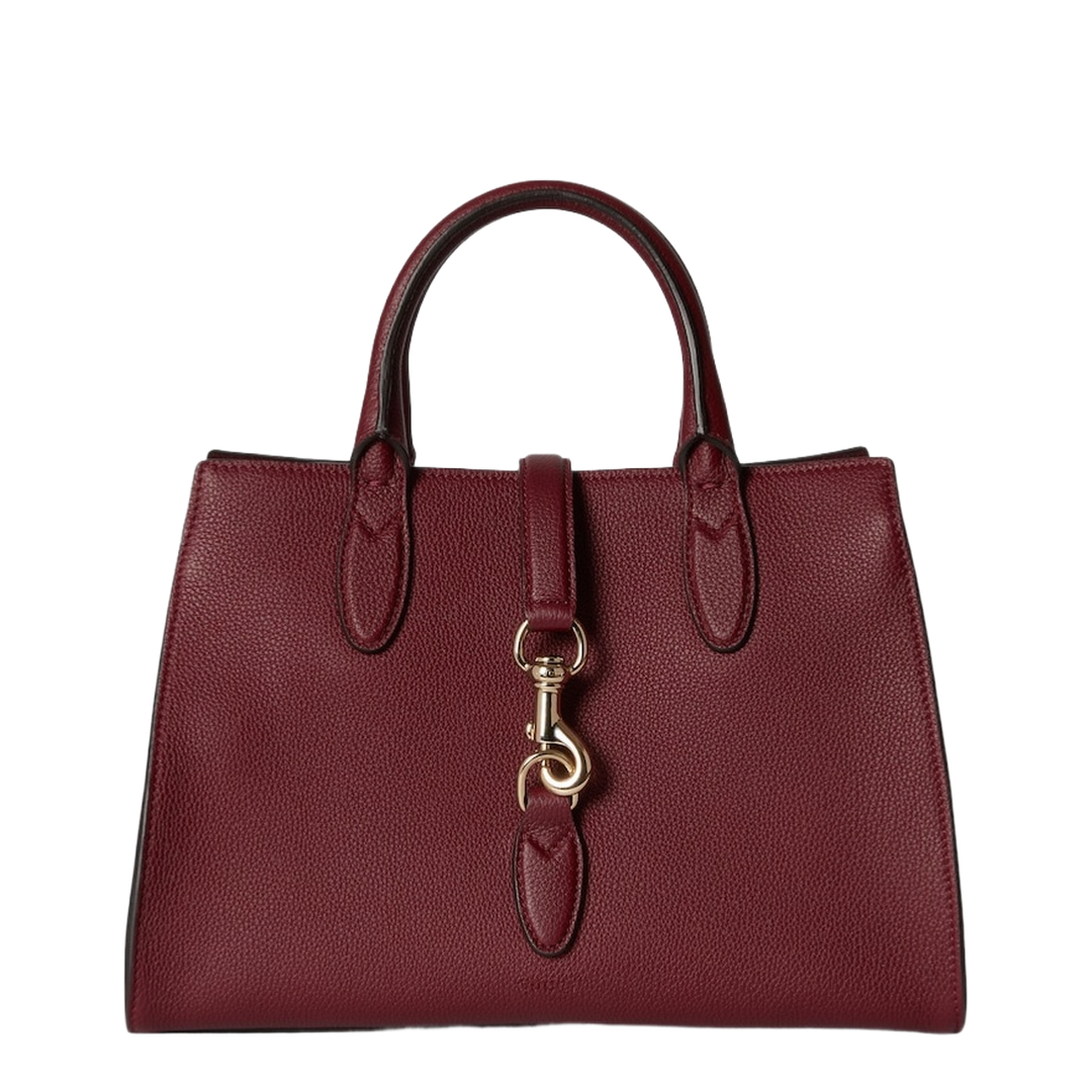 Softbit Medium Leather Top Handle Bag - Burgundy - Image 1