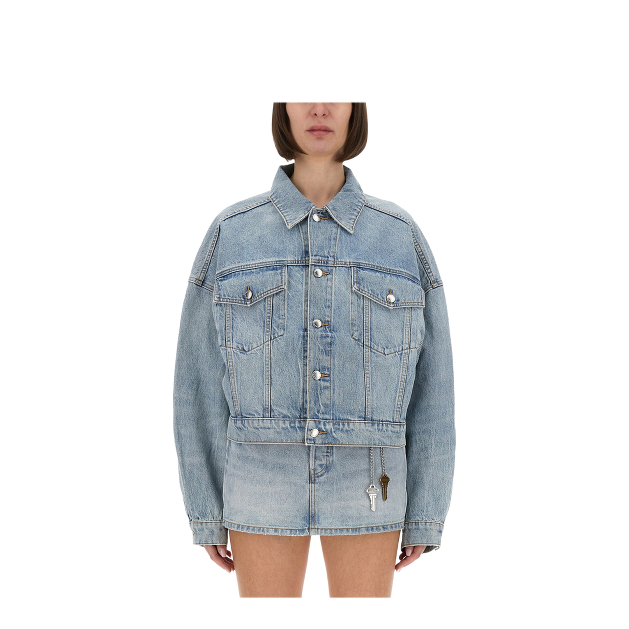 Denim Clip-On Trucker Jacket - Image 1
