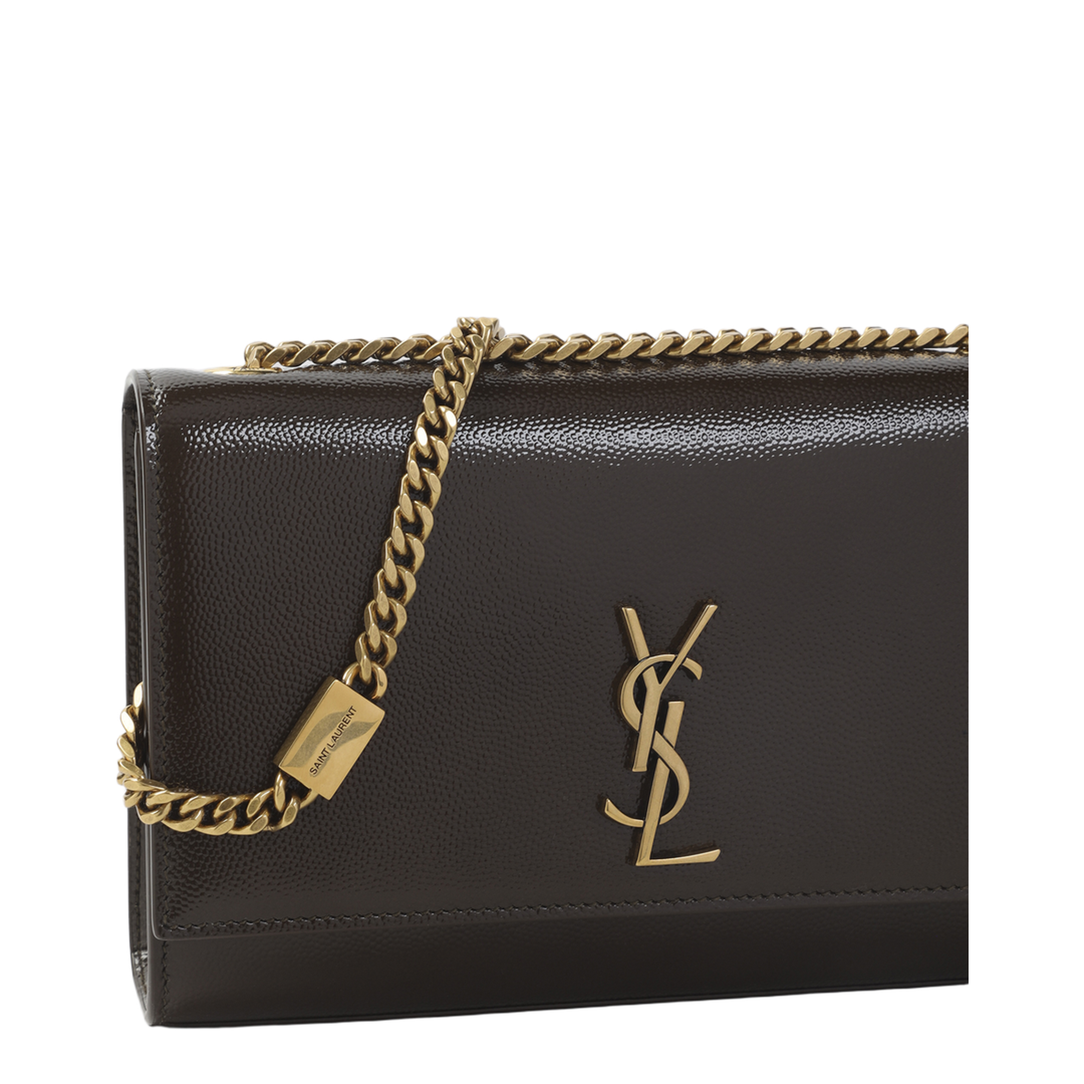 Kate Small Calf Leather Shoulder Bag - Gloss Kaki - Image 5