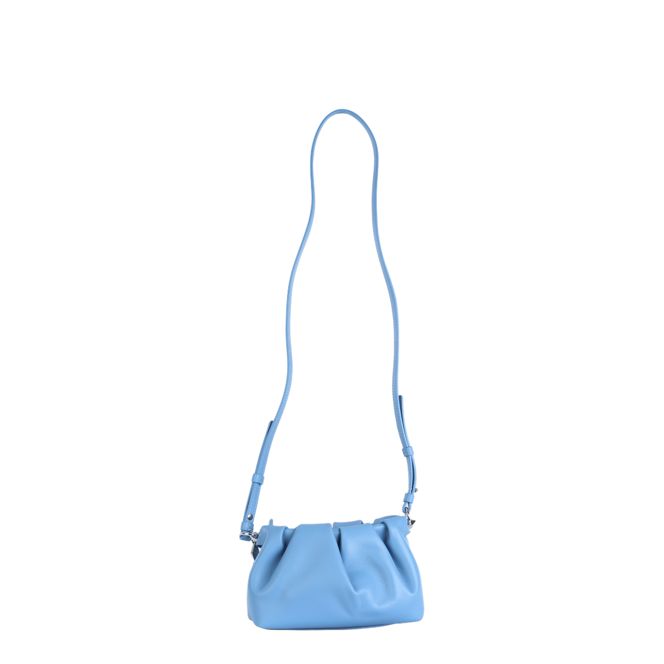 Eva Mini Lamb Nappa Leather Crossbody Bag - Ceruleo - Image 4