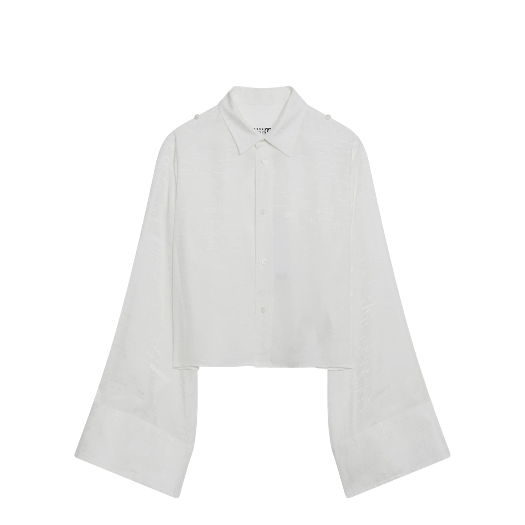 White Shirt with All-Over Logo Graphic - Image 1