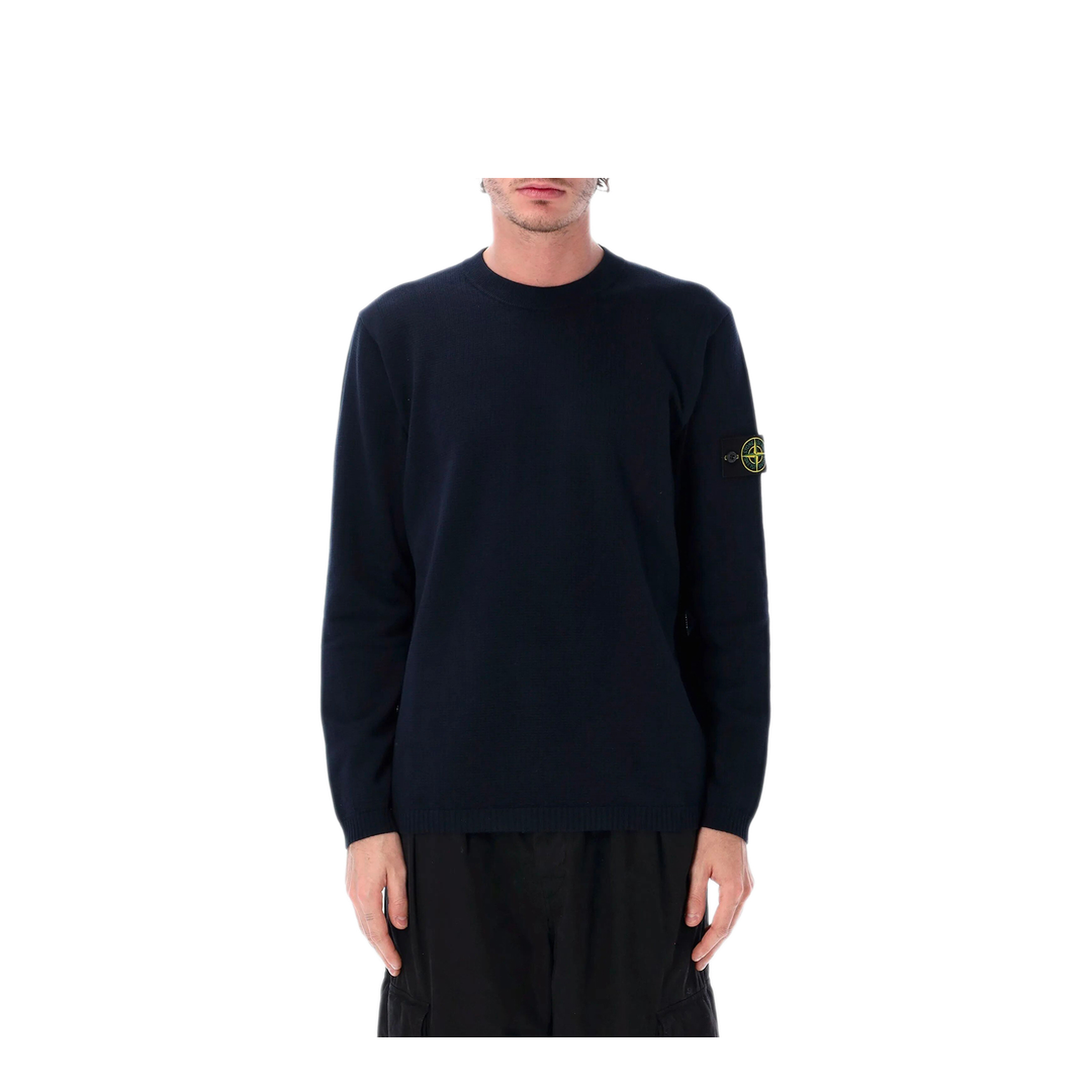Loose Fit Ribbed Cotton Crewneck Sweater - Image 2