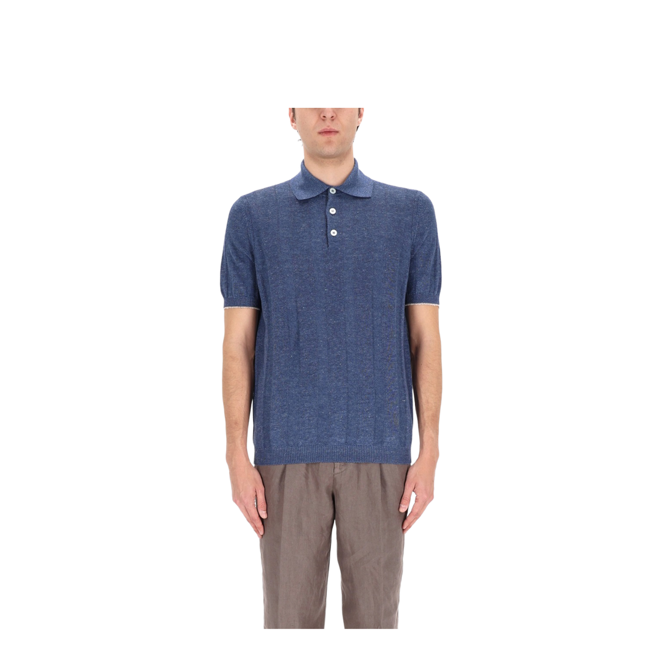 Linen Knit Polo Shirt - Image 4