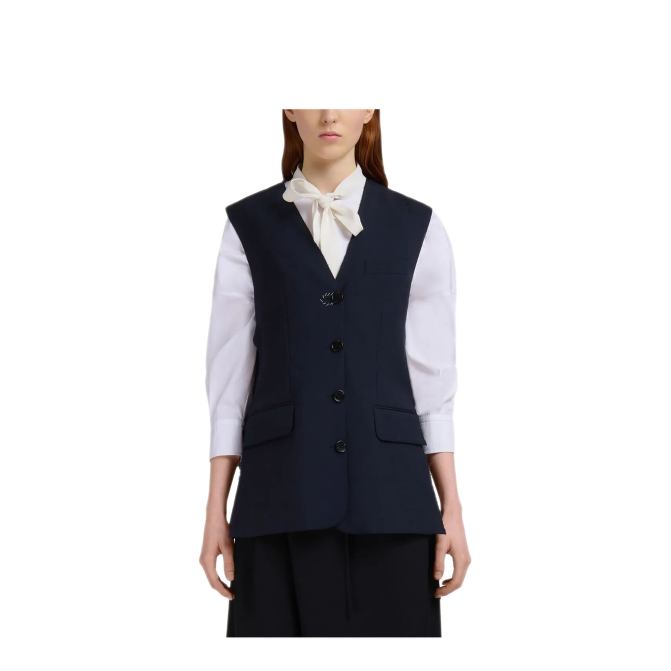 Wool Waistcoat with Side Slits - Image 2