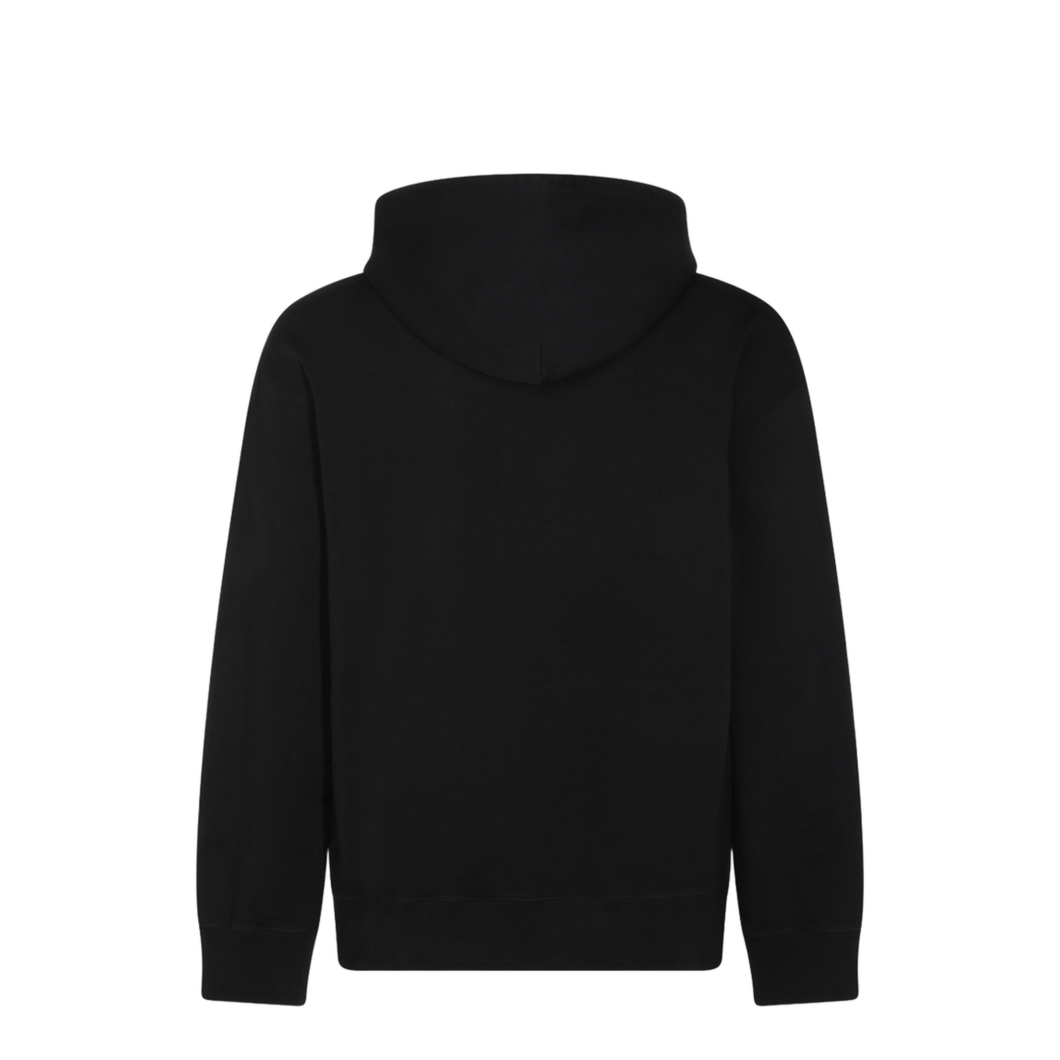 Black Front Pouch Pocket Adjustable Drawstring Hood Ribbed Cuffs Logo Patch Detailing - Image 3