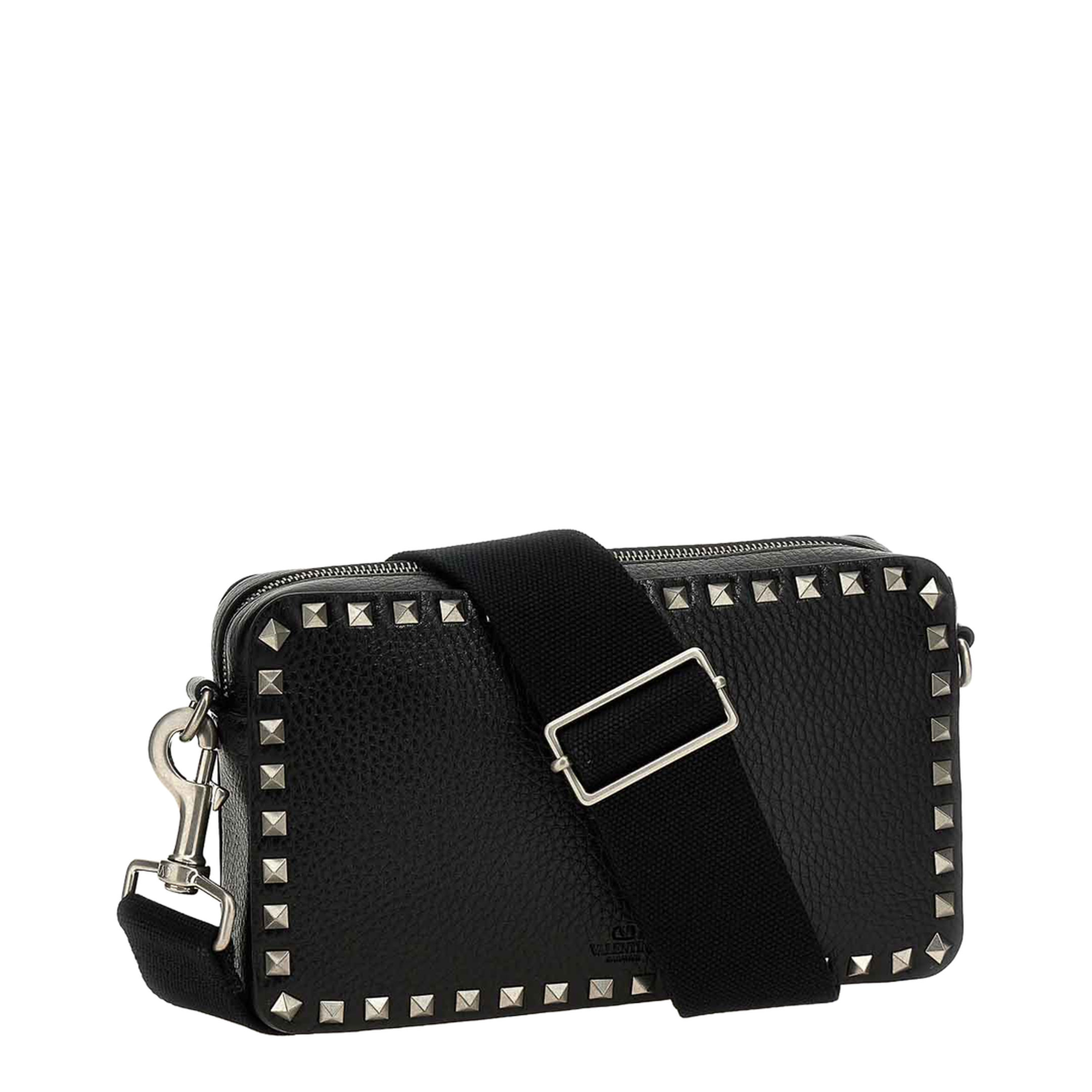 Rockstud Calfskin Shoulder Bag - Black - Image 2