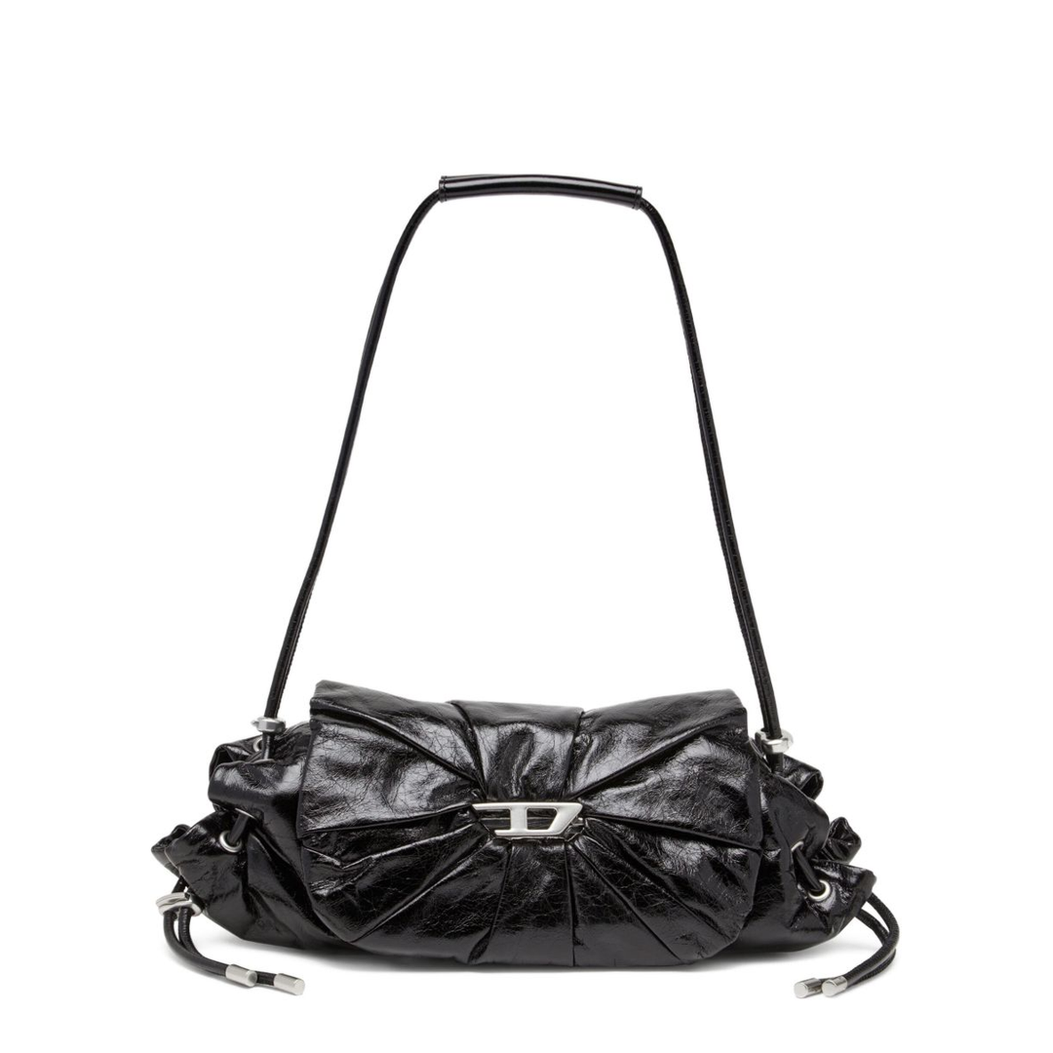 Scrunch-D-Small Shoulder Bag In Shiny Scrunched Leather - Image 1