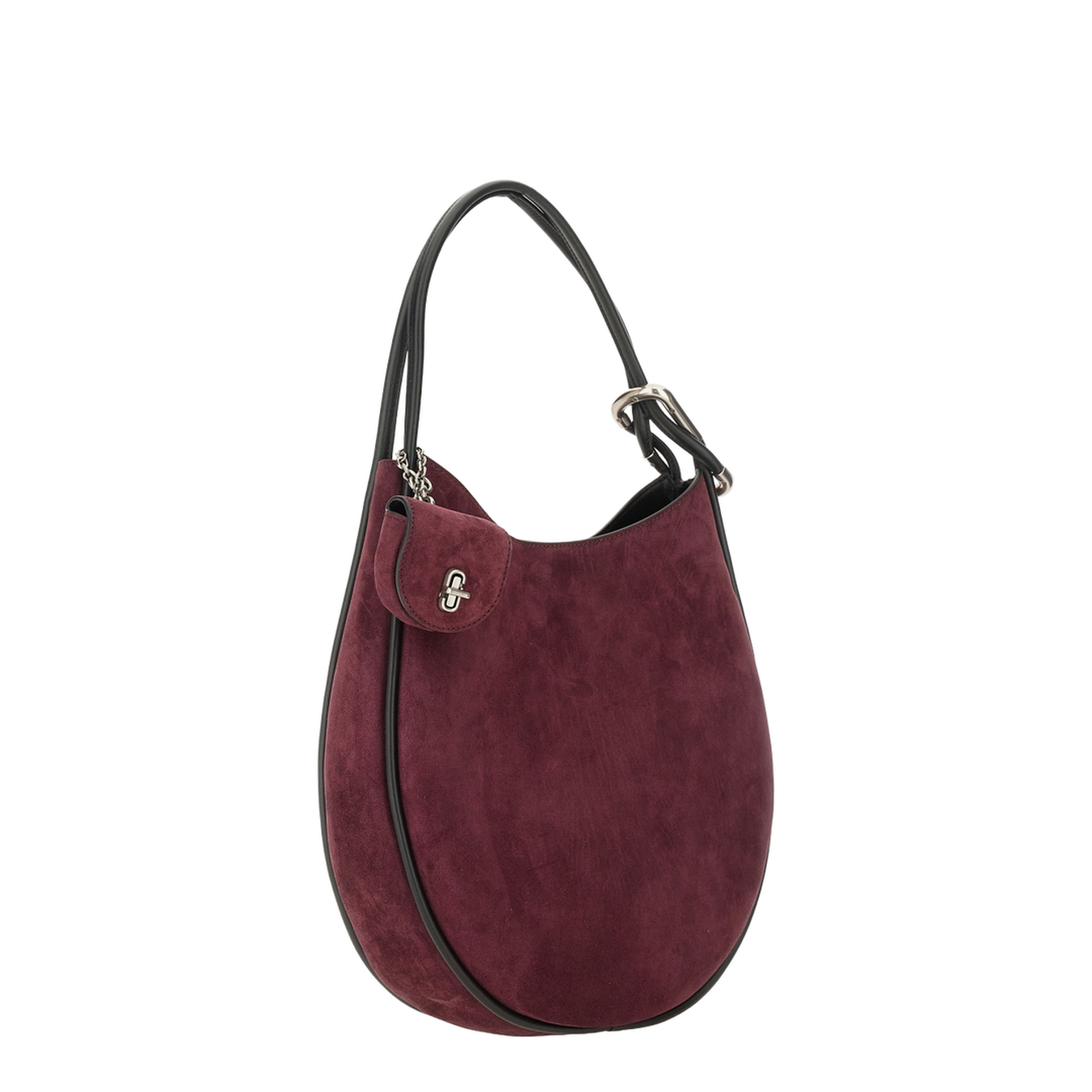 The Suede Large Dual Hobo Bag - Dark Plum - Image 2