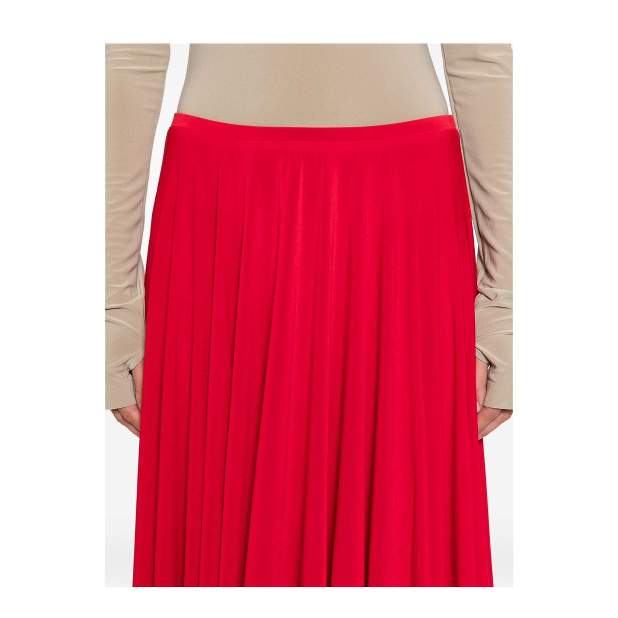 Red Flared Midi Skirt - Image 5