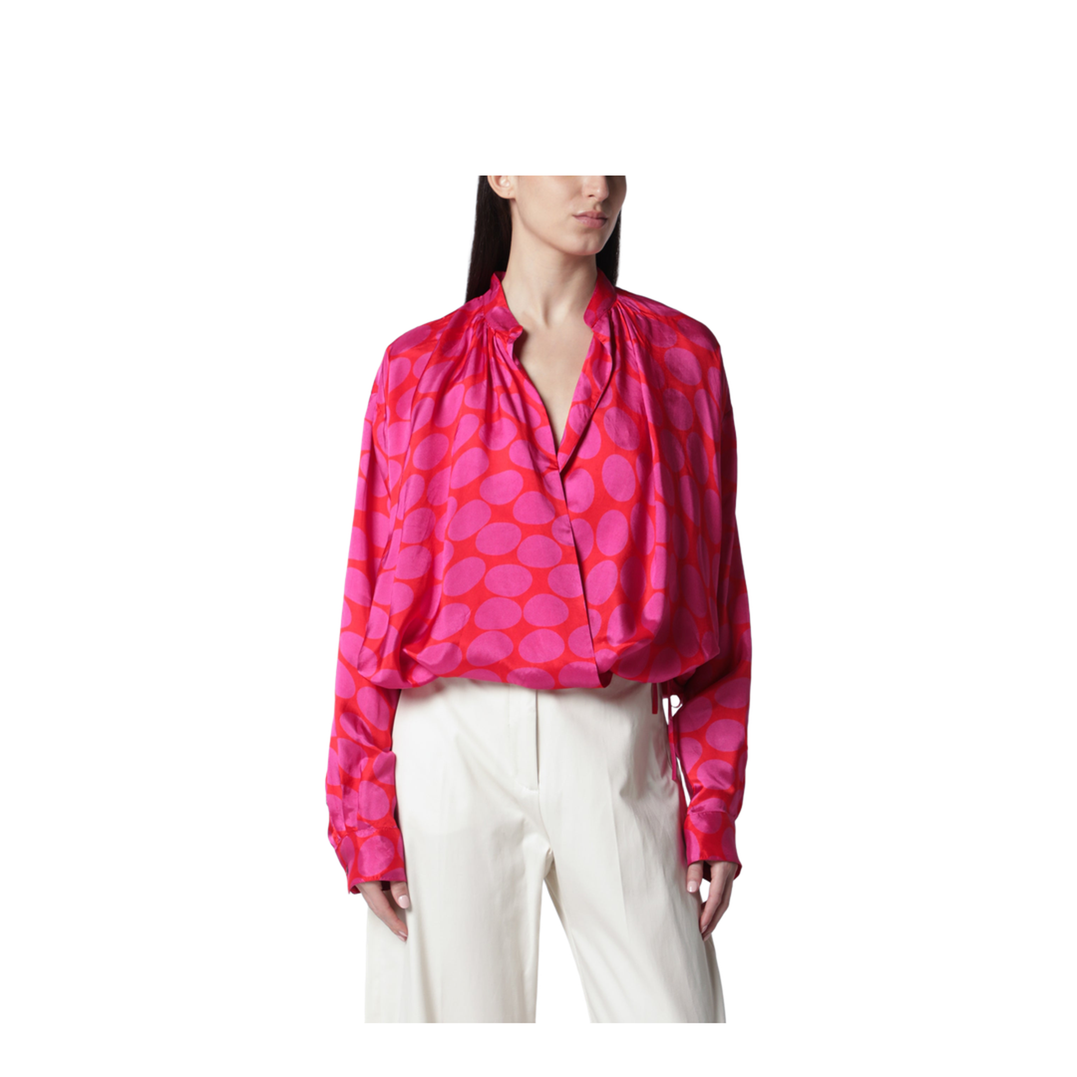 Crossed Shirt with Fuchsia Print - Image 1