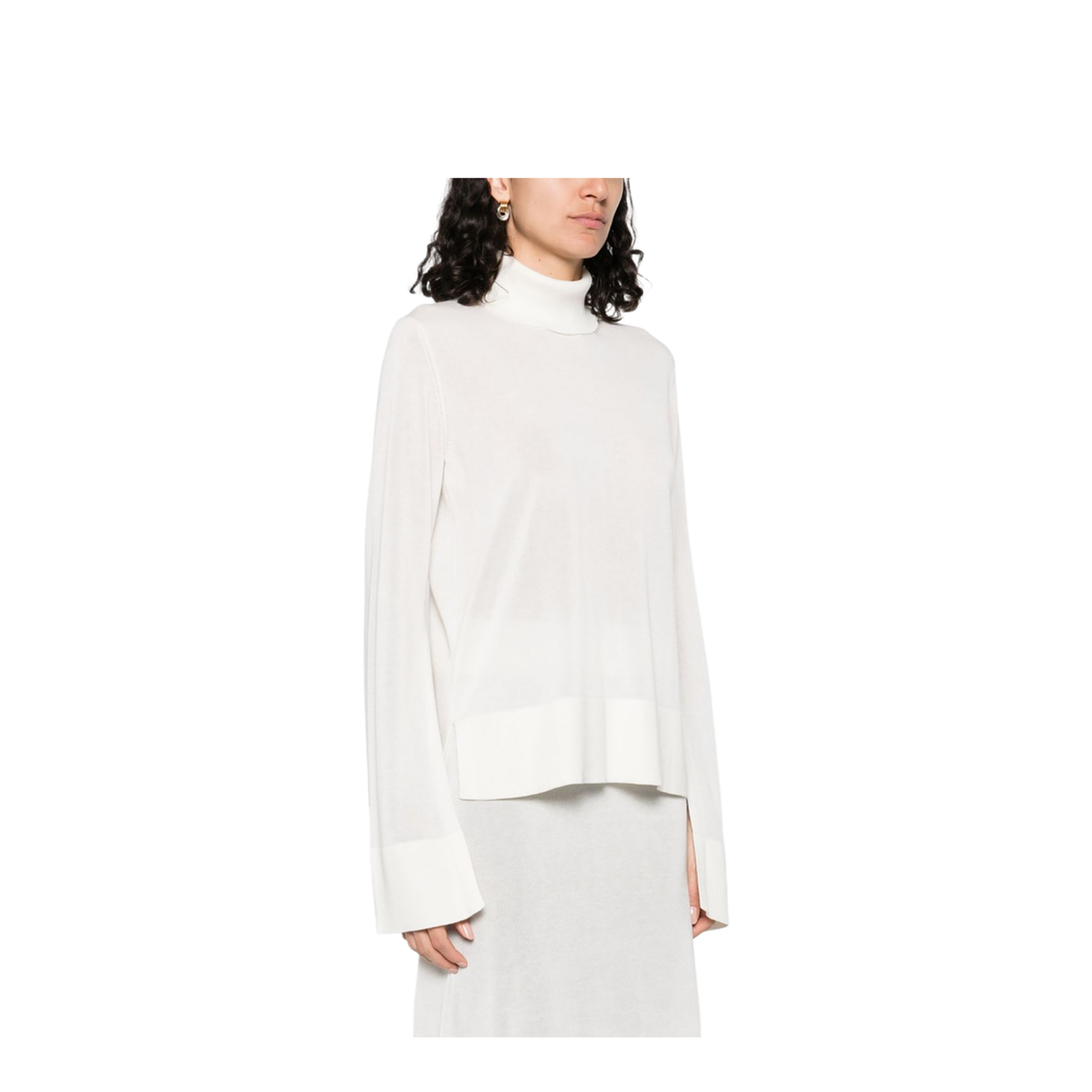 White High-Neck Knit Top - Image 4