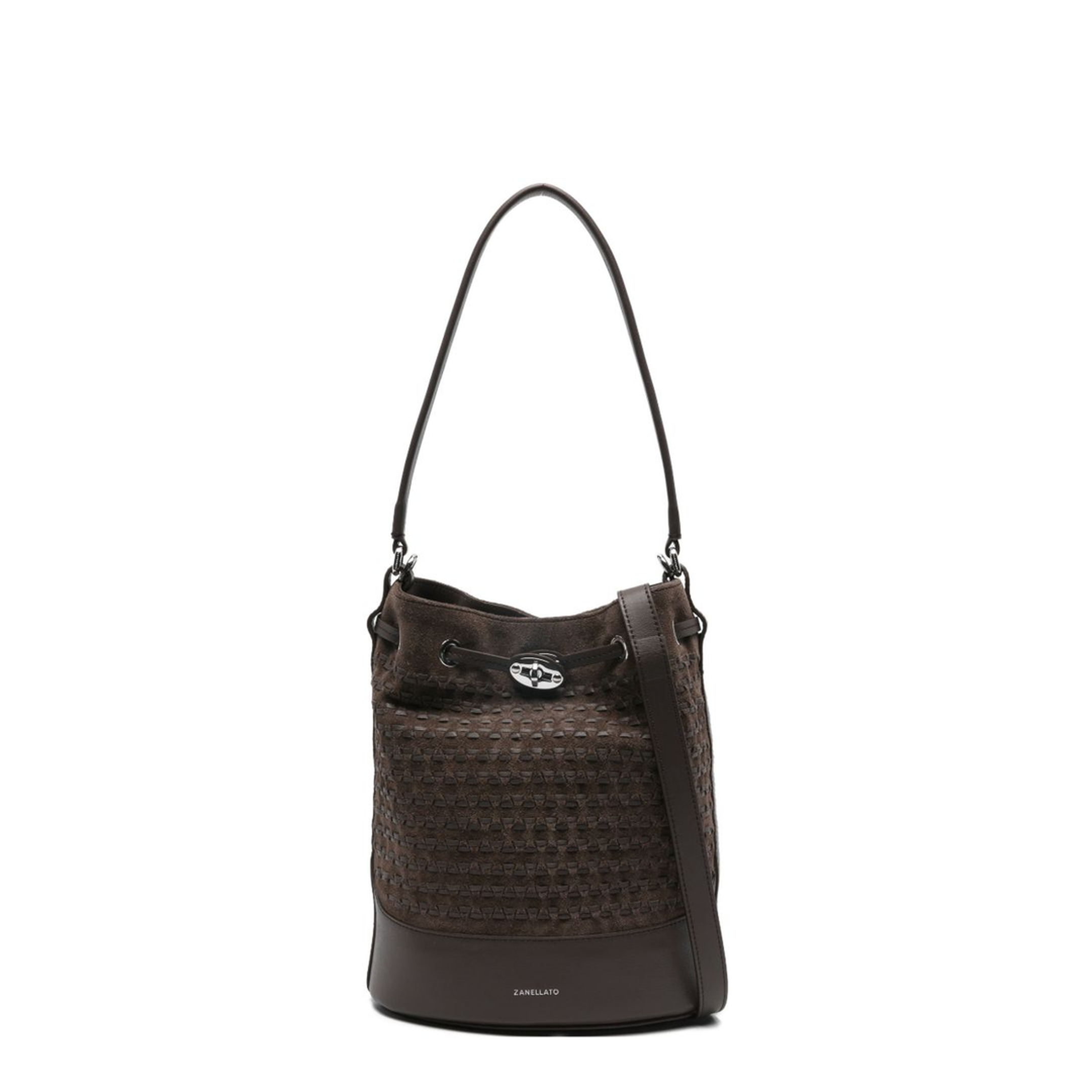 Mondà Small Musiva Suede Bag - Brown Torrone - Image 1