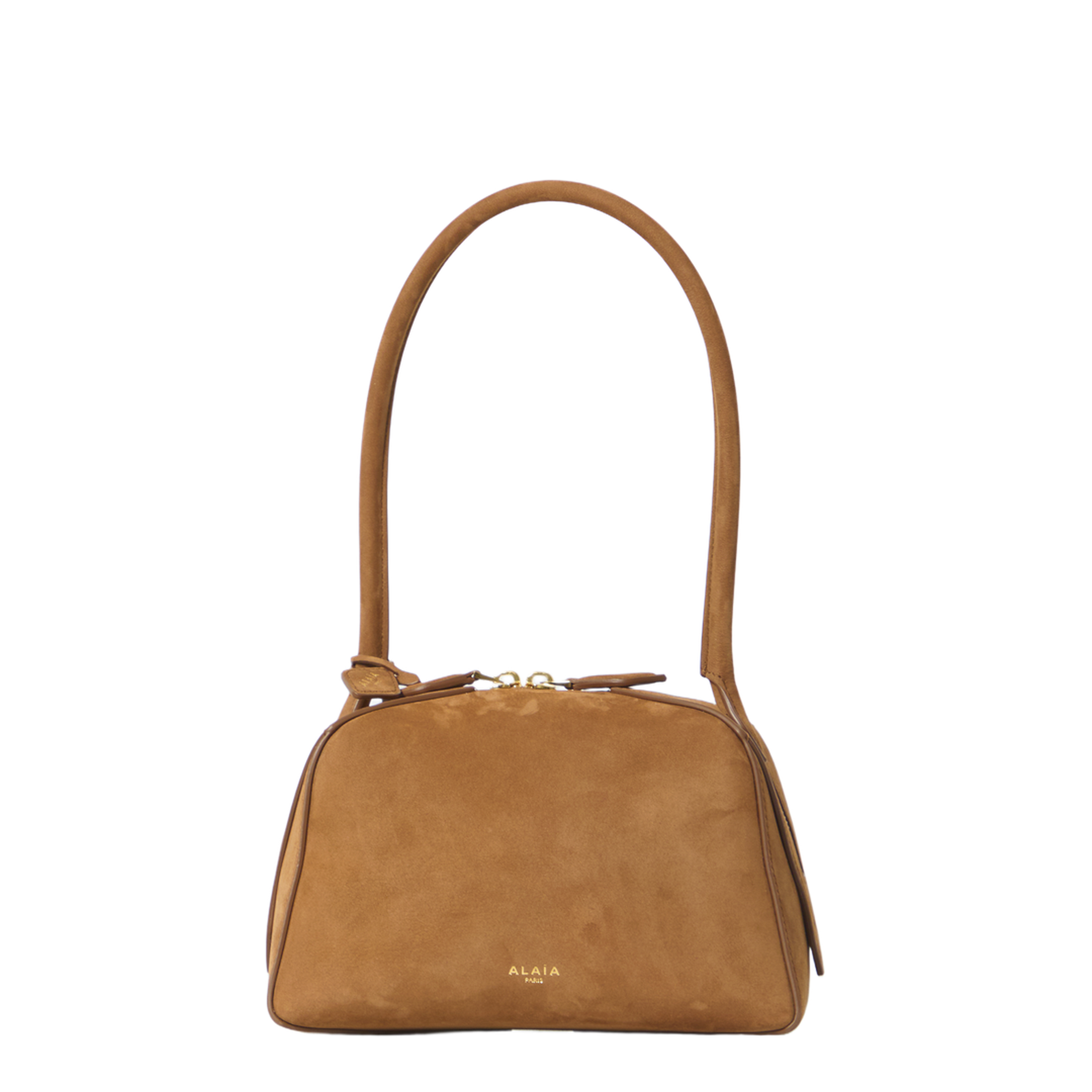 Le Bouledogue Small Nubuck Shoulder Bag - Terre d’Ombre Marron - Image 1