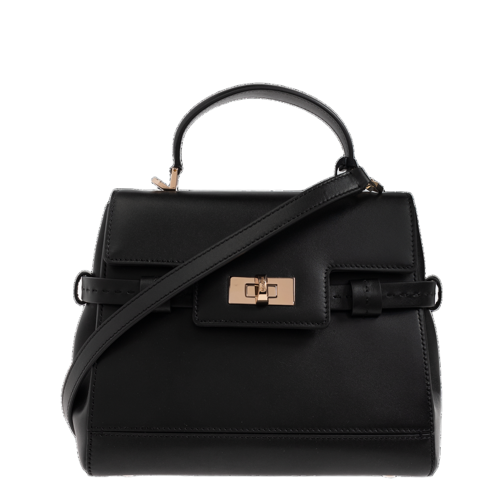 Margaux TH25 Calf Leather Top-Handle Bag - Black - Image 1