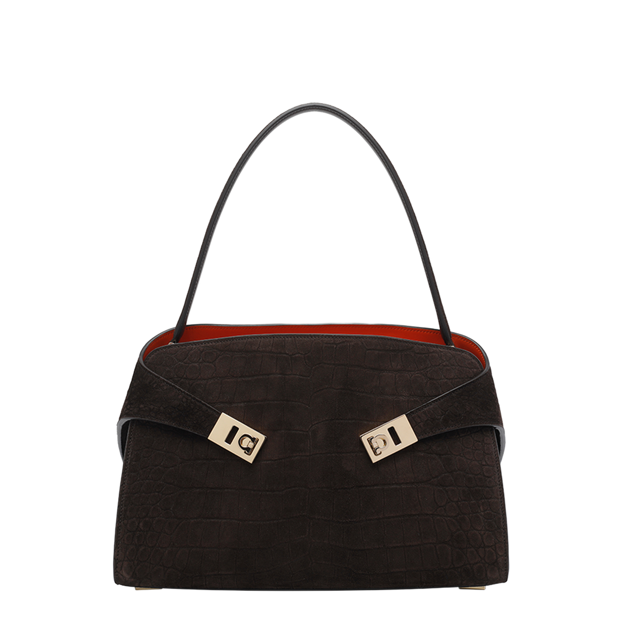 Croc Hug Soft Suede Shoulder Bag - Testa di Moro - Image 1