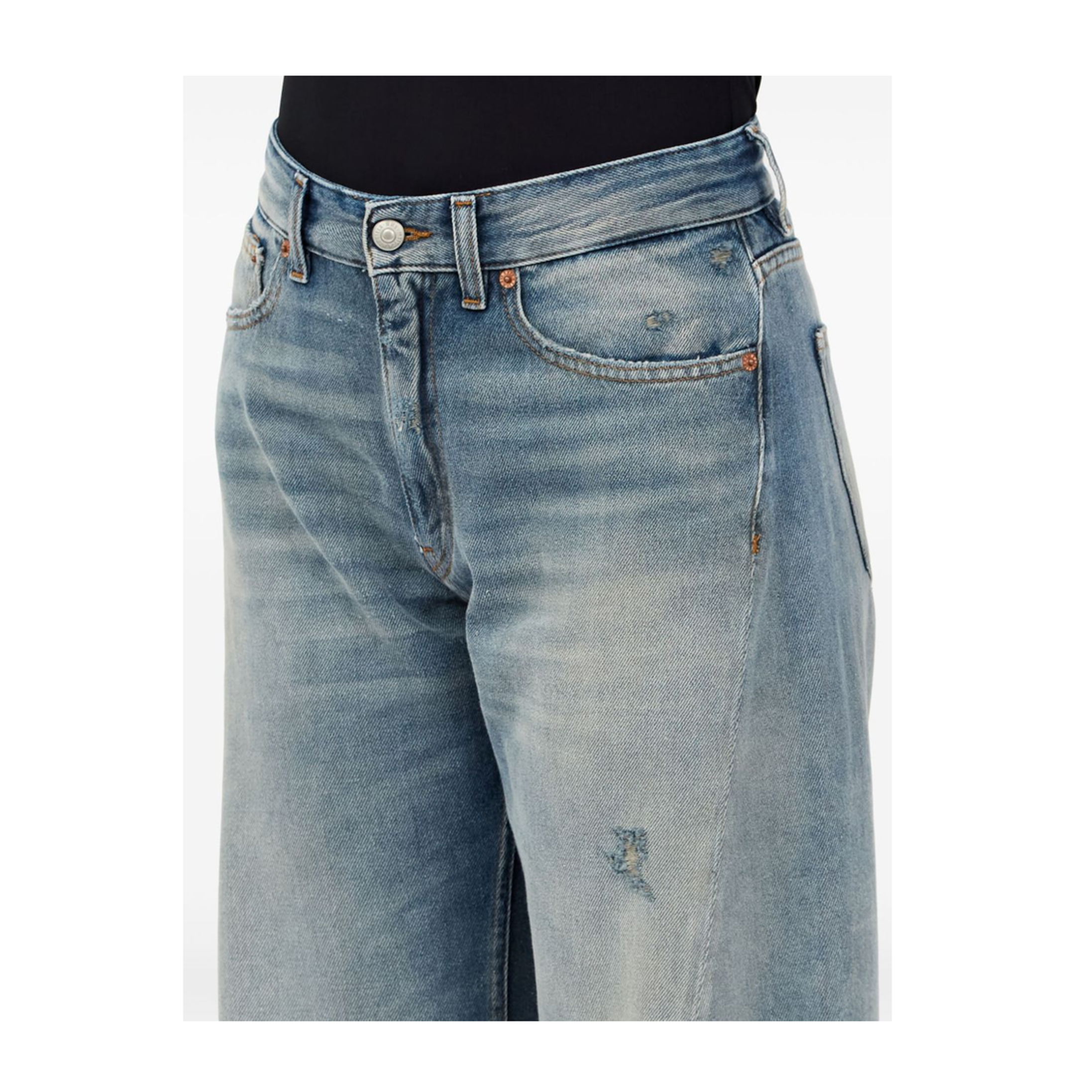 Wide-leg jeans with worn effect - Image 7