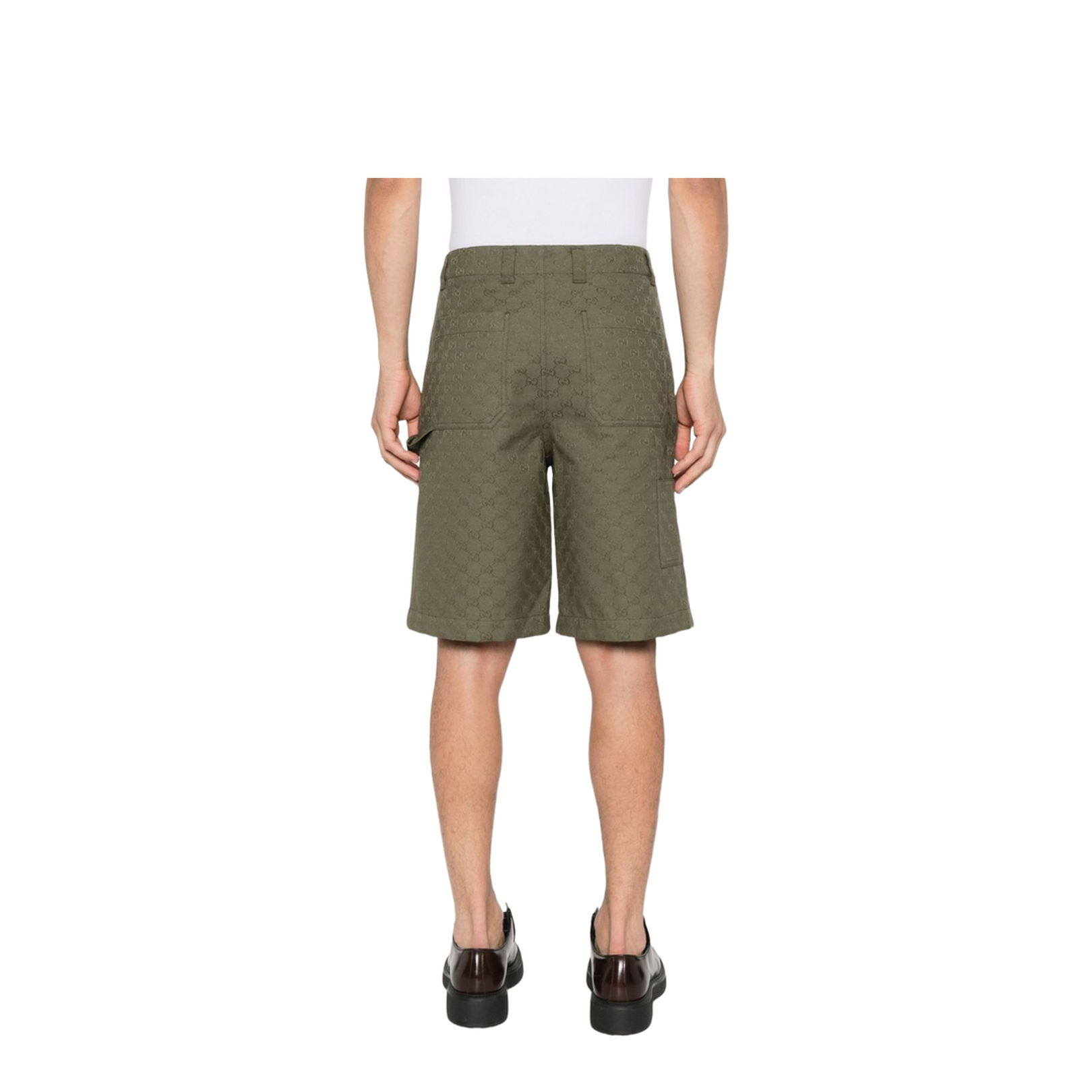GG Canvas Shorts in Forest Green - Image 4
