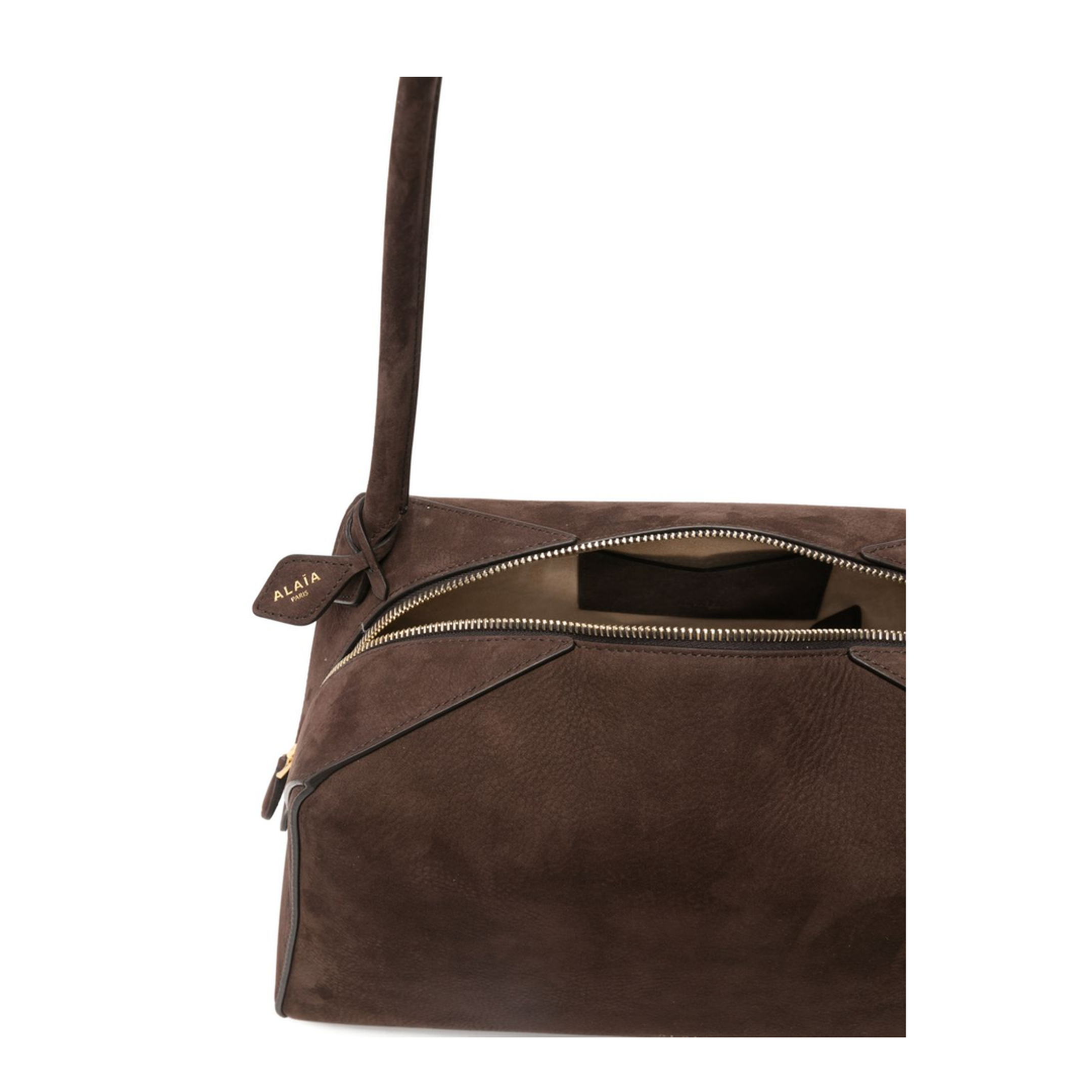 Le Bouledogue Medium Nubuck Shoulder Bag - Brun Foncé - Image 4