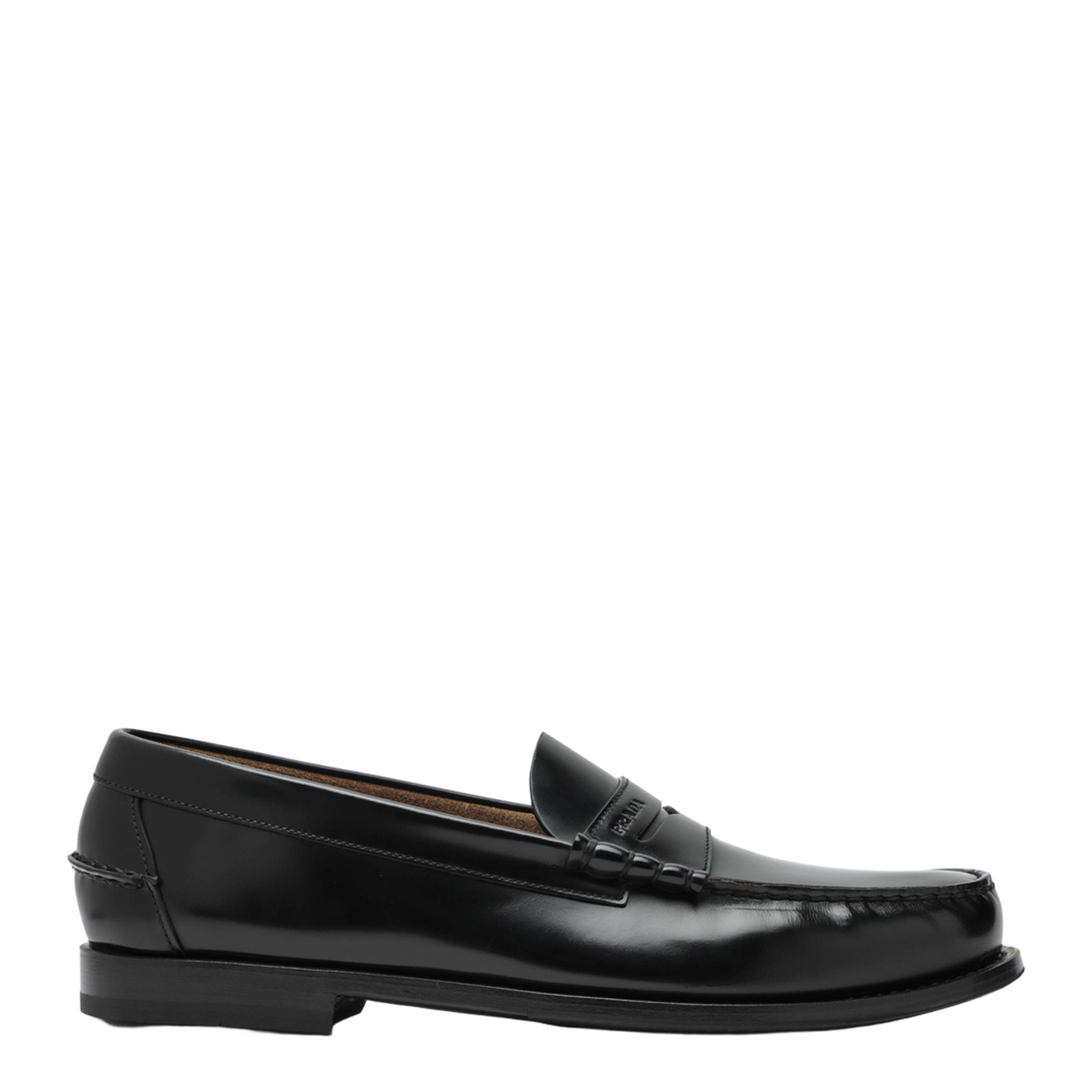 Black Brushed Leather Loafers - Image 1