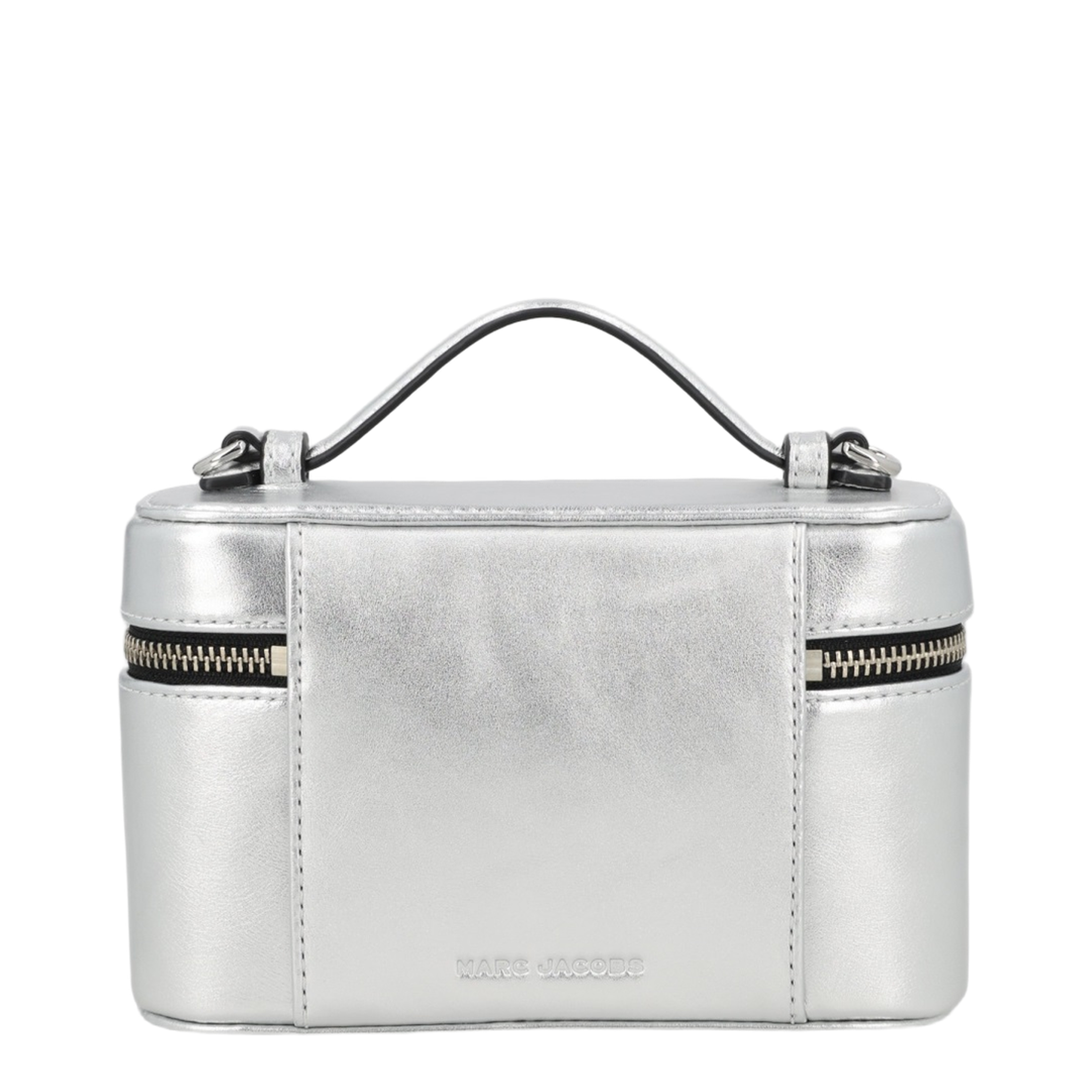 Scene Smooth Metallic Leather Vanity Bag - Silver - Image 2