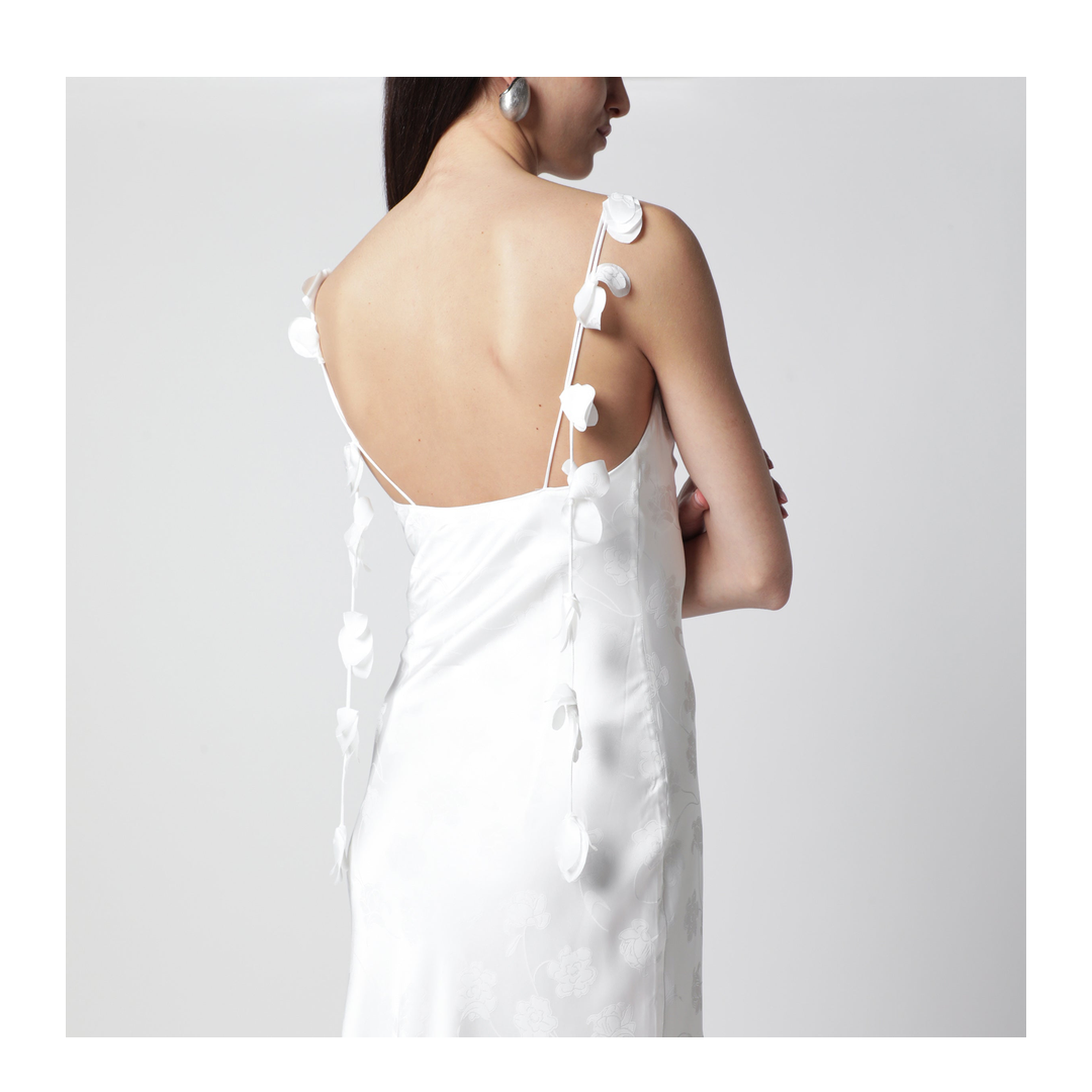 White Damask Midi Dress - Image 2