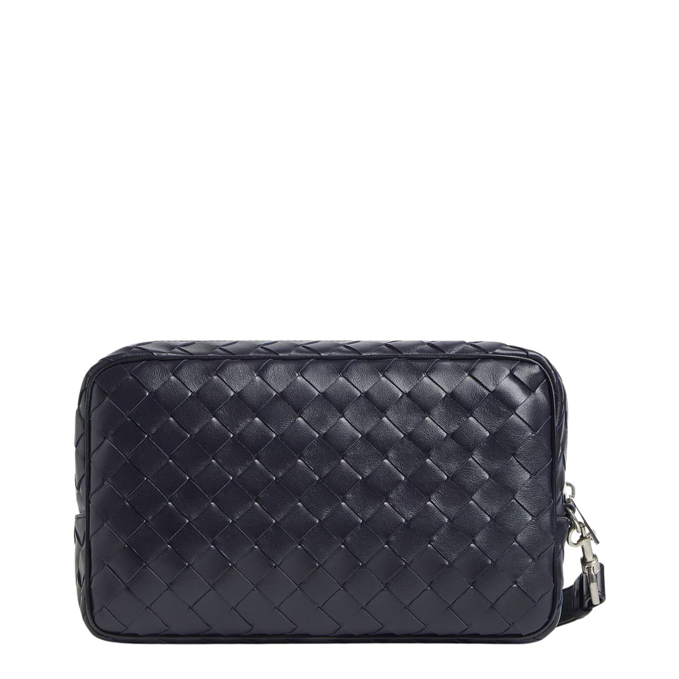 Intrecciato Pouch With Wristlet Calfskin Pouch - Nocturnal - Image 1