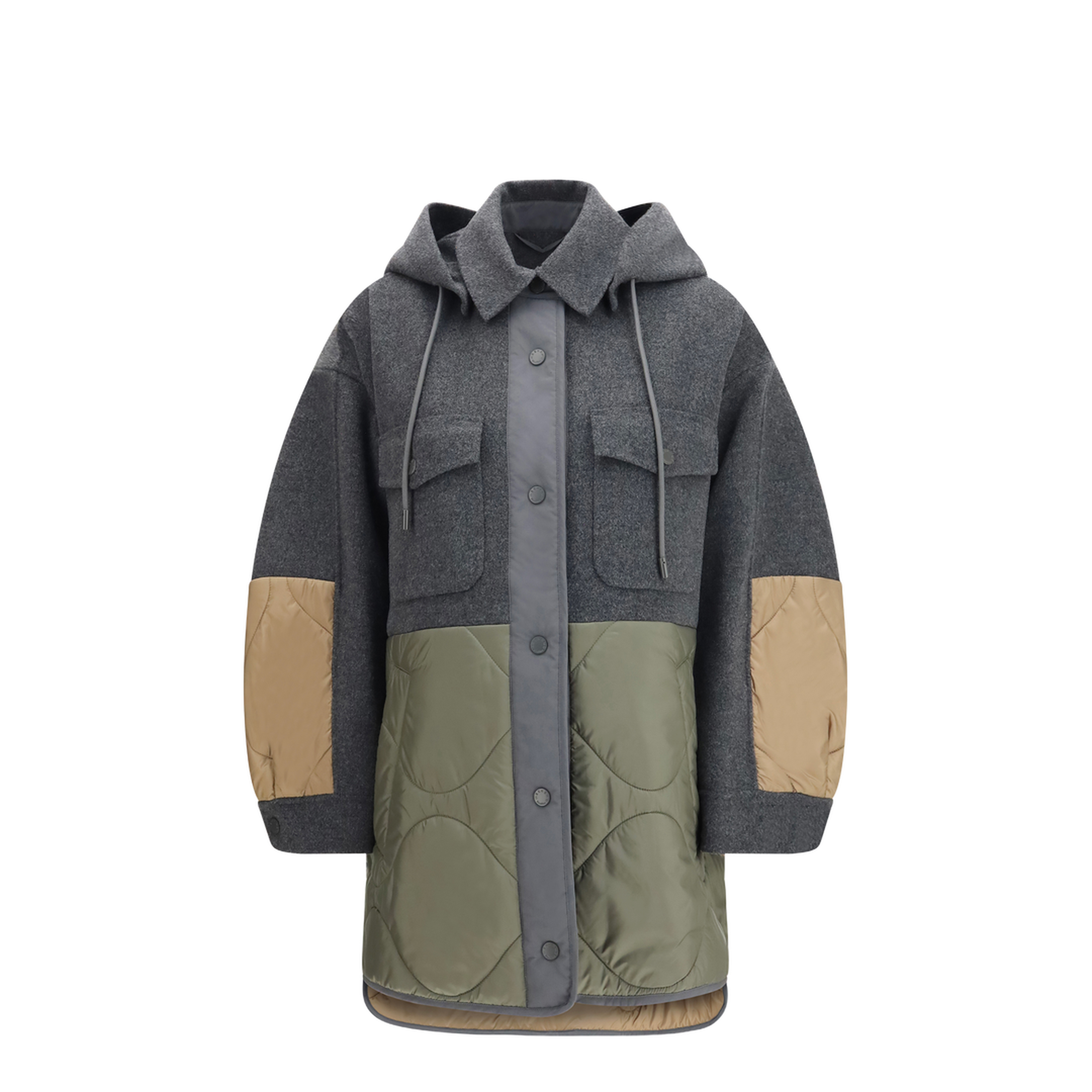 Wool and Technical Fabric Jacket - Image 1