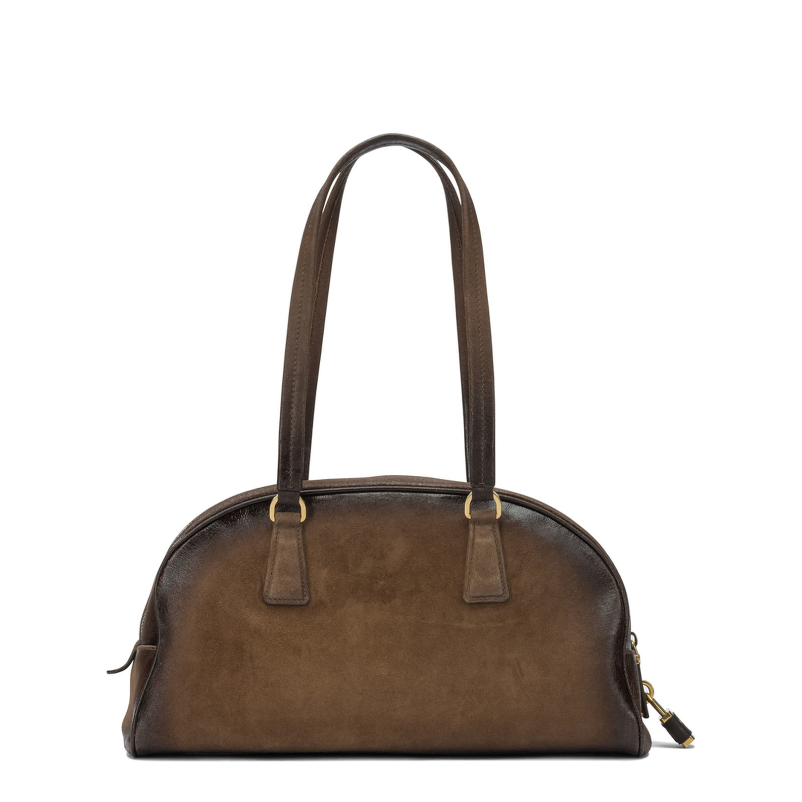Bowling Medium Suede Handbag - Cocoa Brown - Image 3