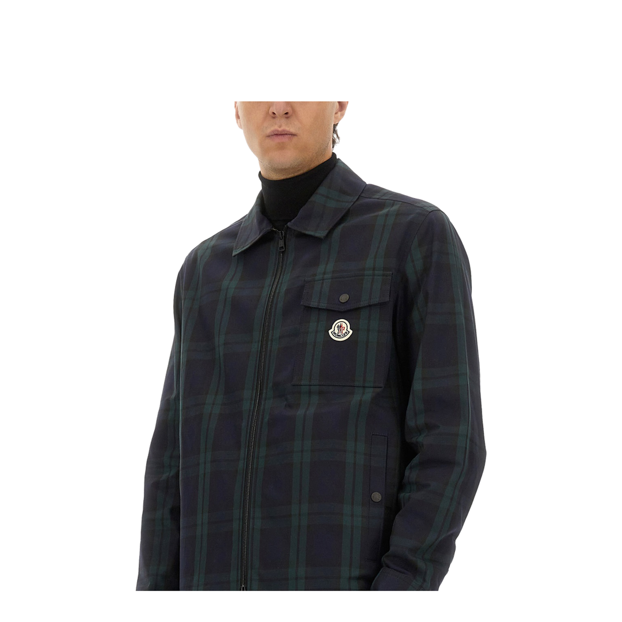 Checked Cotton Gabarine Shirt Jacket - Image 4