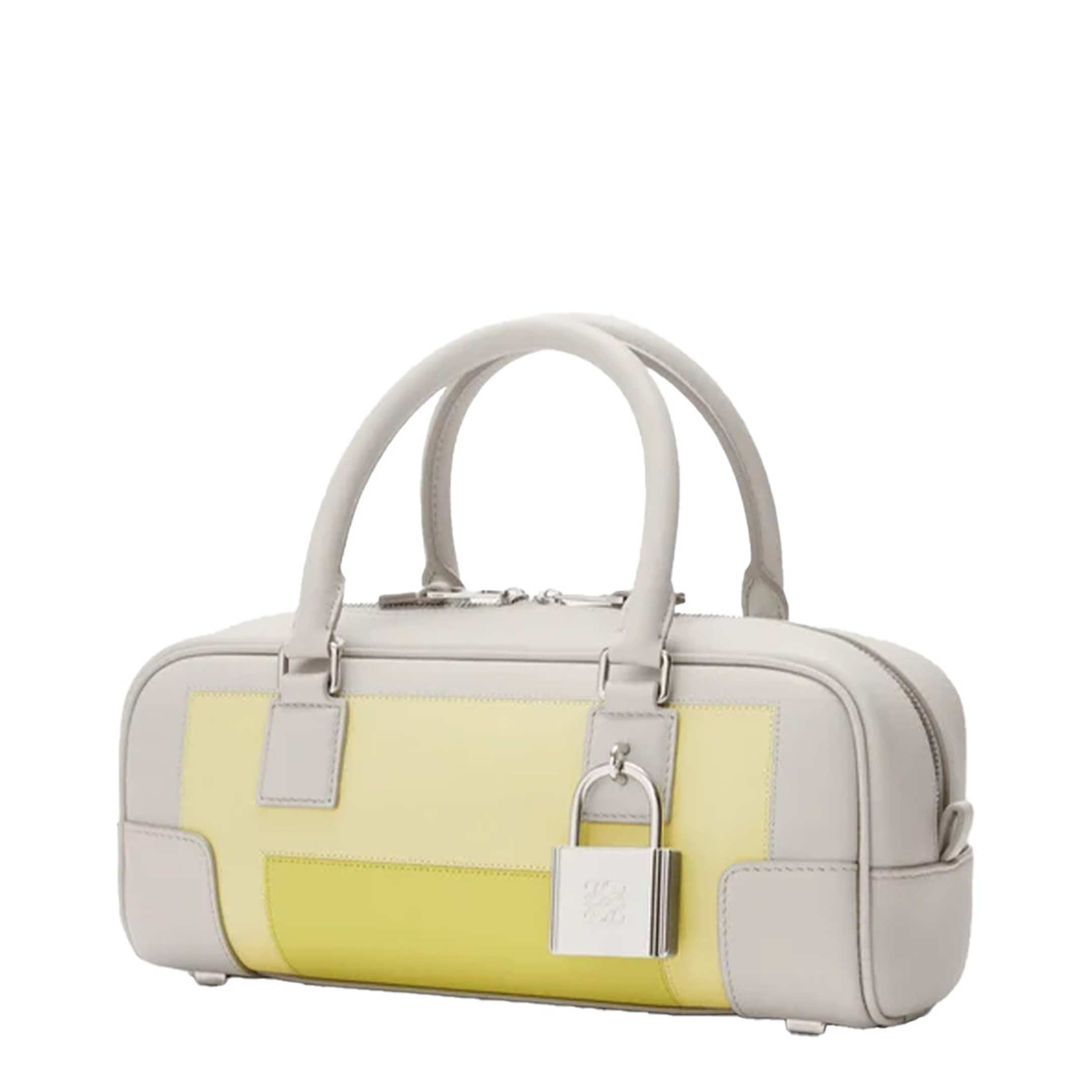 Amazona 23 Cropped Leather Shoulder Bag - Pale Grey/Light Citrine - Image 2