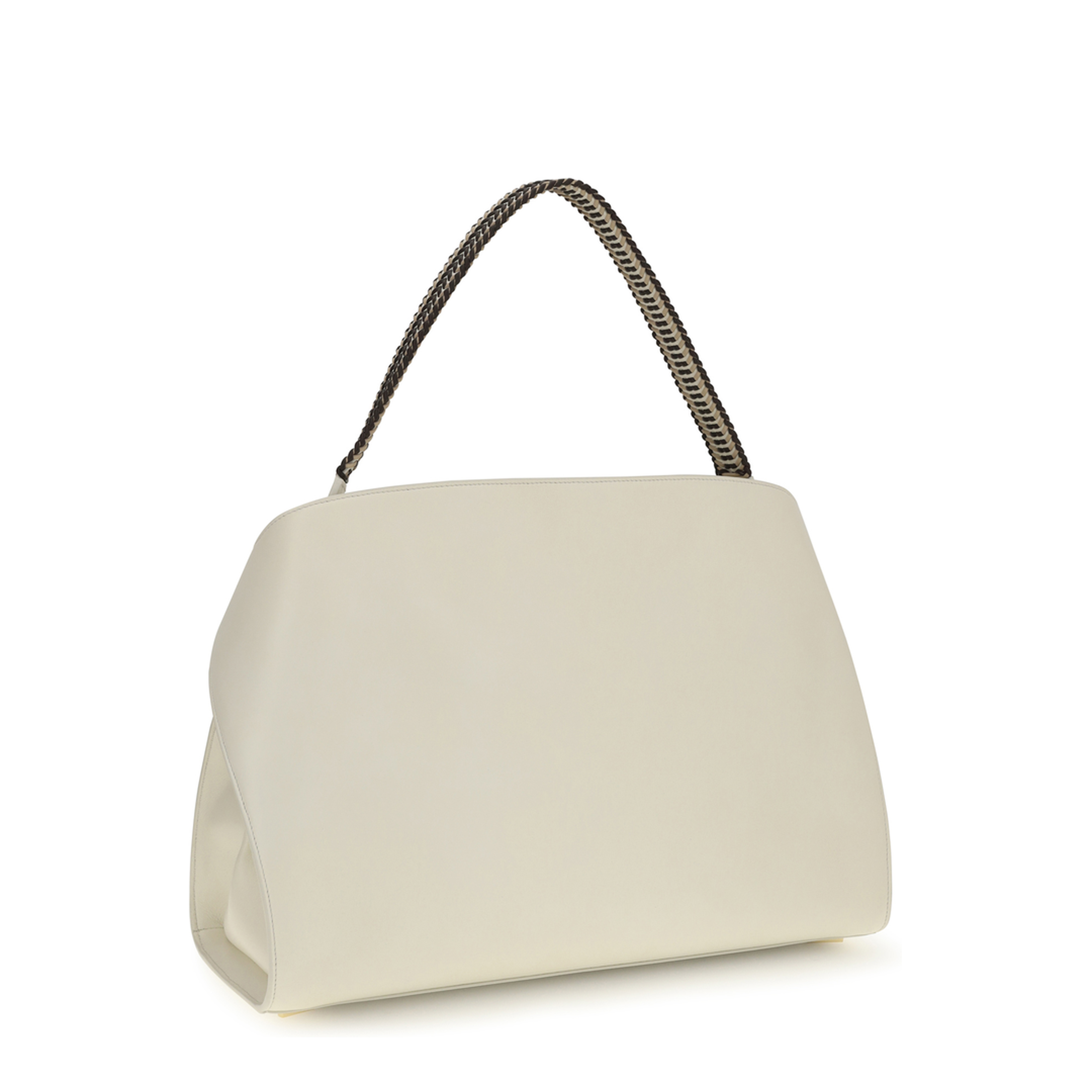 Hug Soft Large Nappa Leather Shoulder Bag - White - Image 3