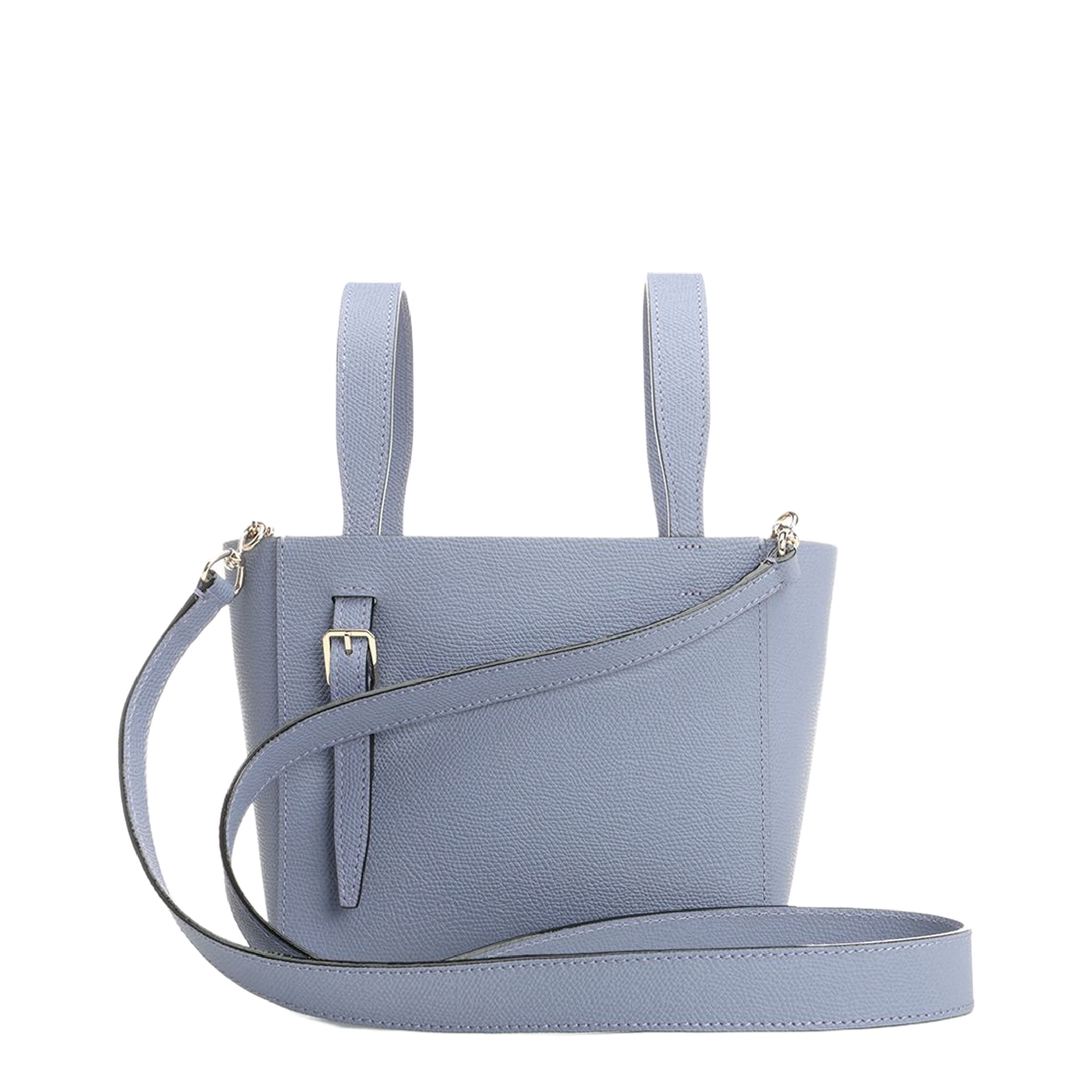 Micro Bucket Leather Shoulder Bag - Blue - Image 3