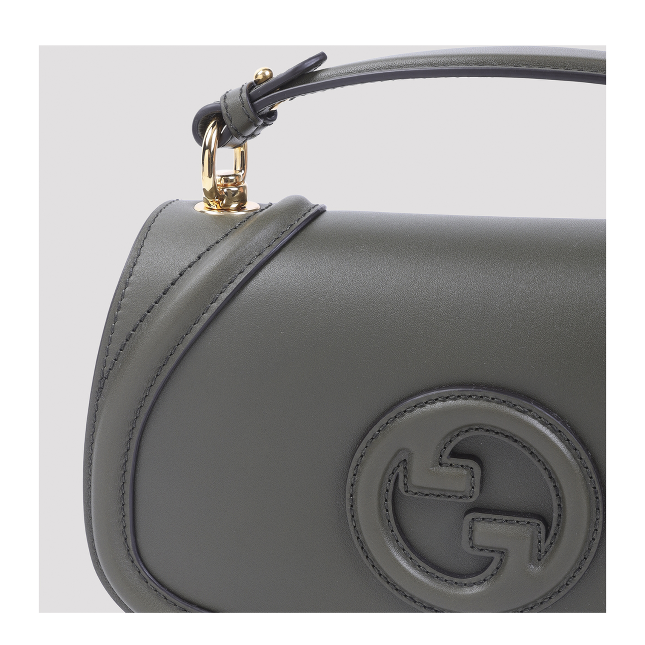 Blondie Medium Smooth Leather Top Handle Bag - Forest Green - Image 5