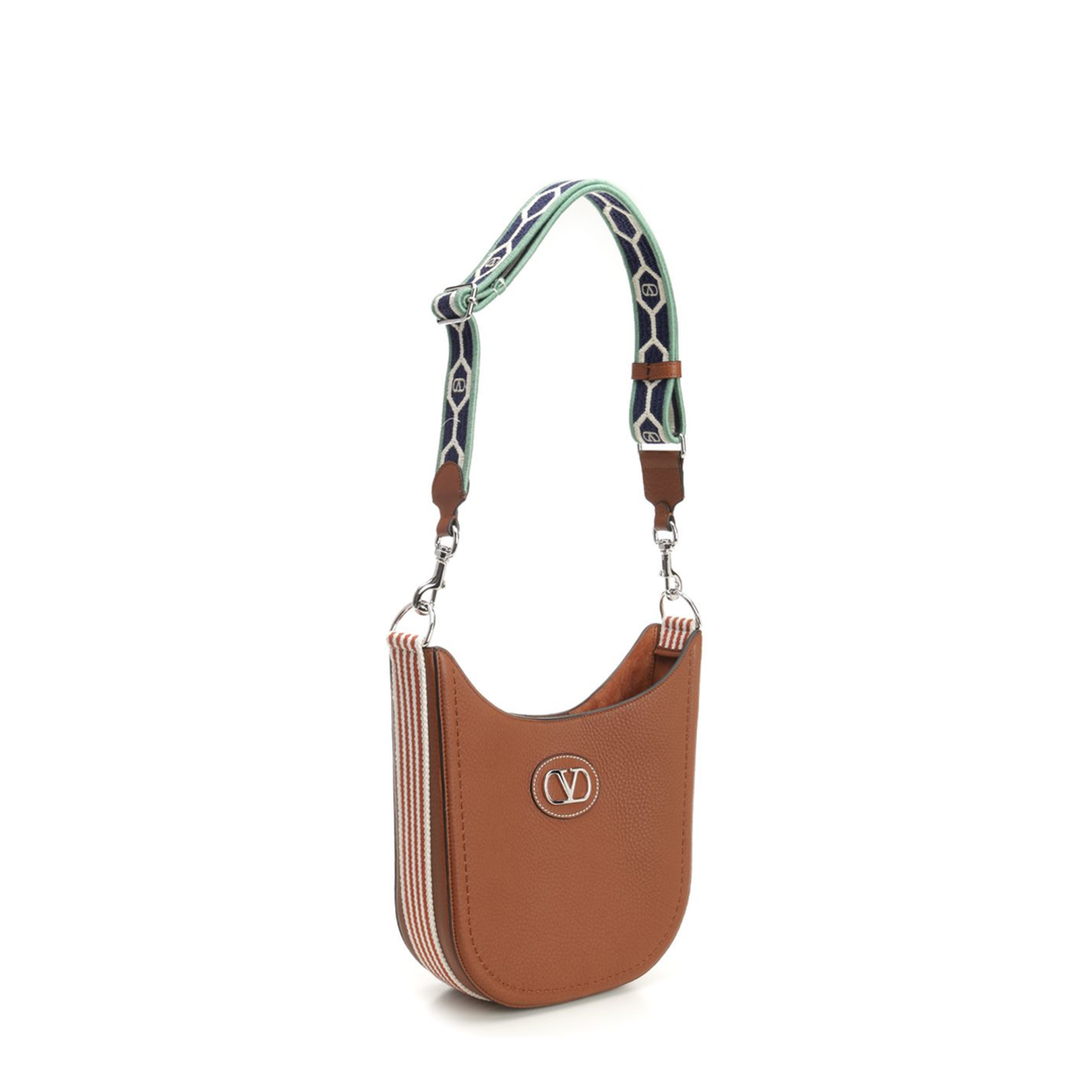 Caramel Leather Vlogo Signature Shoulder Bag - Image 4