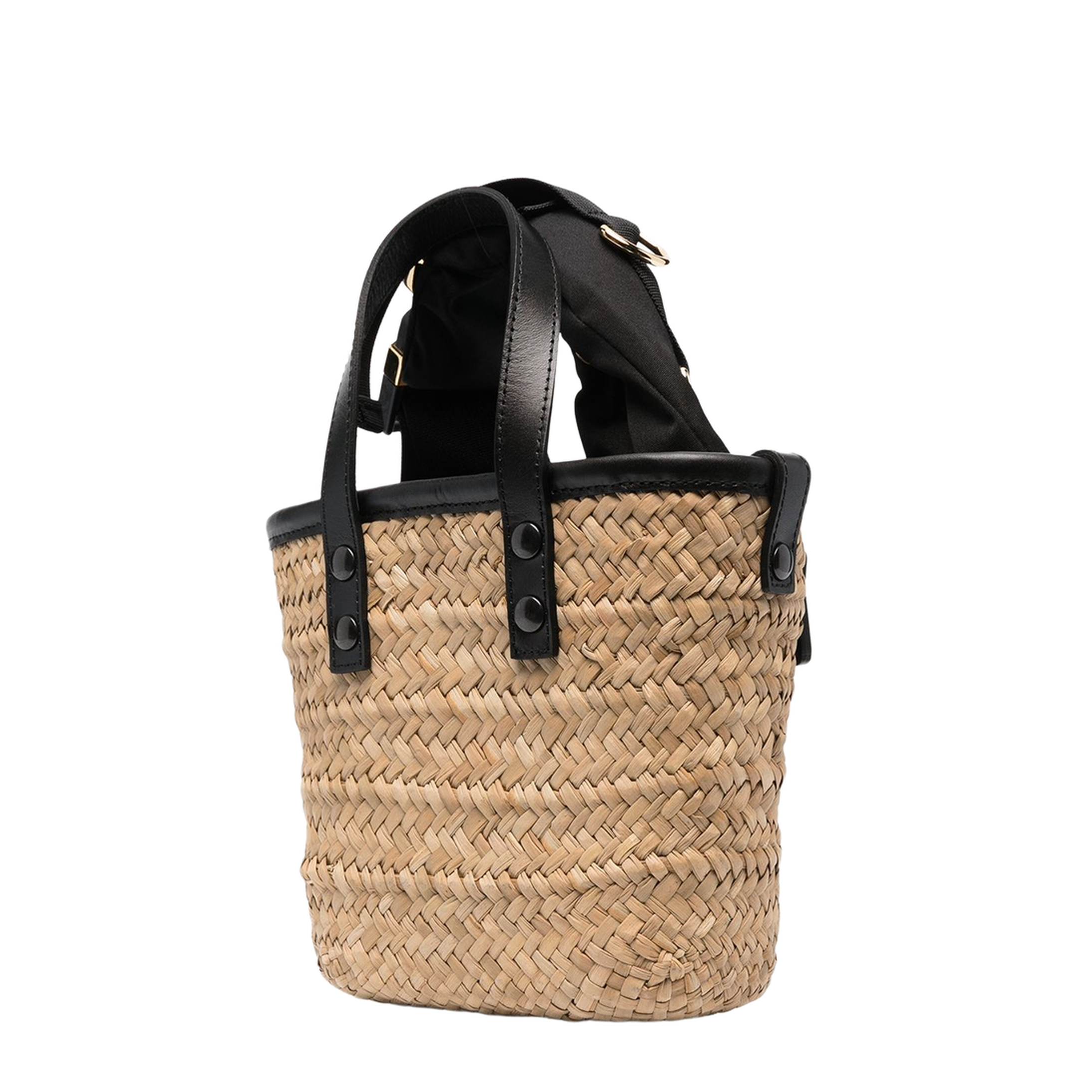 Hybrid Marche Small Raffia Crossbody - Natural/Black - Image 4