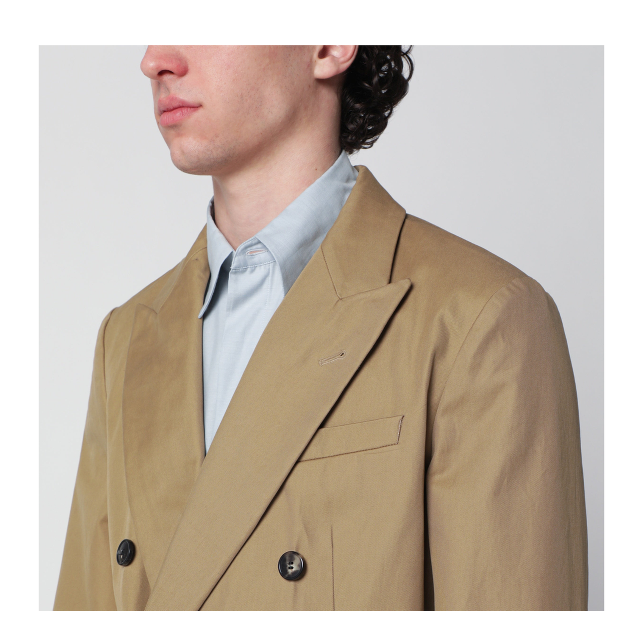 Camel Double-Breasted Jacket - Image 2