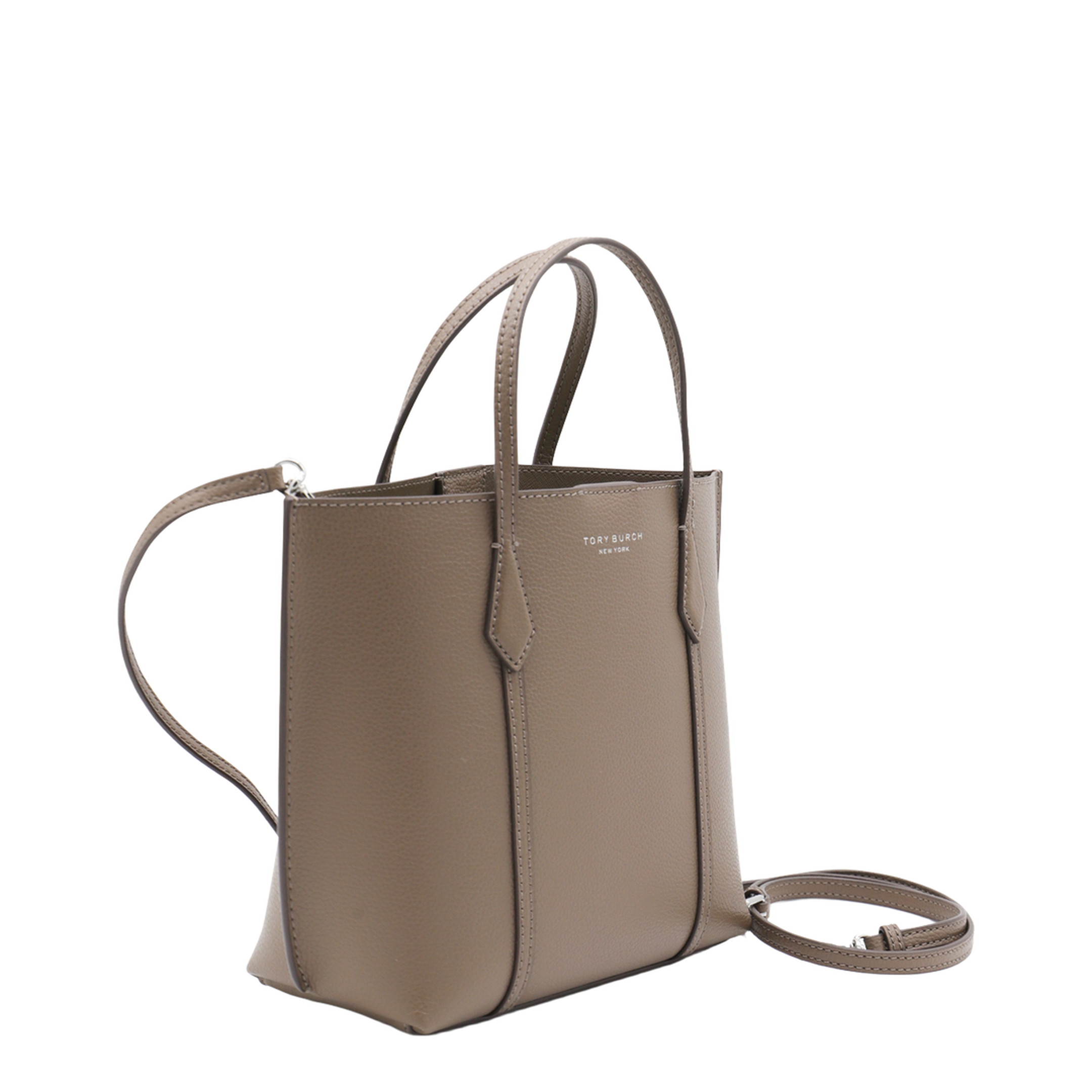 Perry Small Leather Tote Bags - Taupe - Image 2