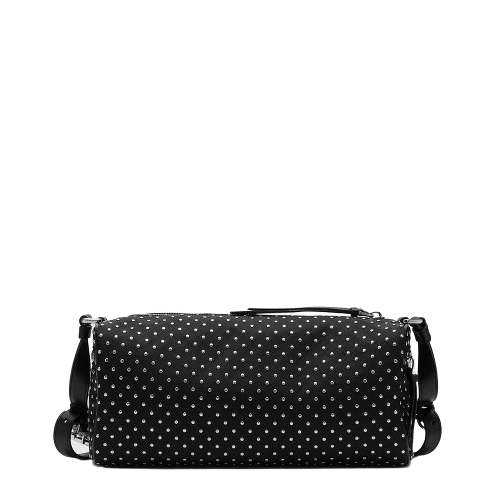 Black Re-Nylon Shoulder Bag with Studs - Image 2