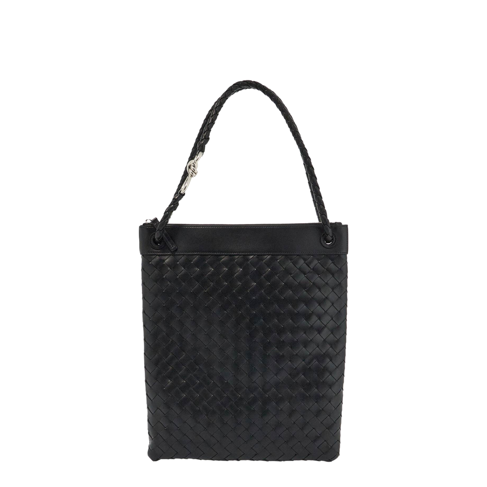 Andiamo Flat Leather Tote Bags - Black - Image 4