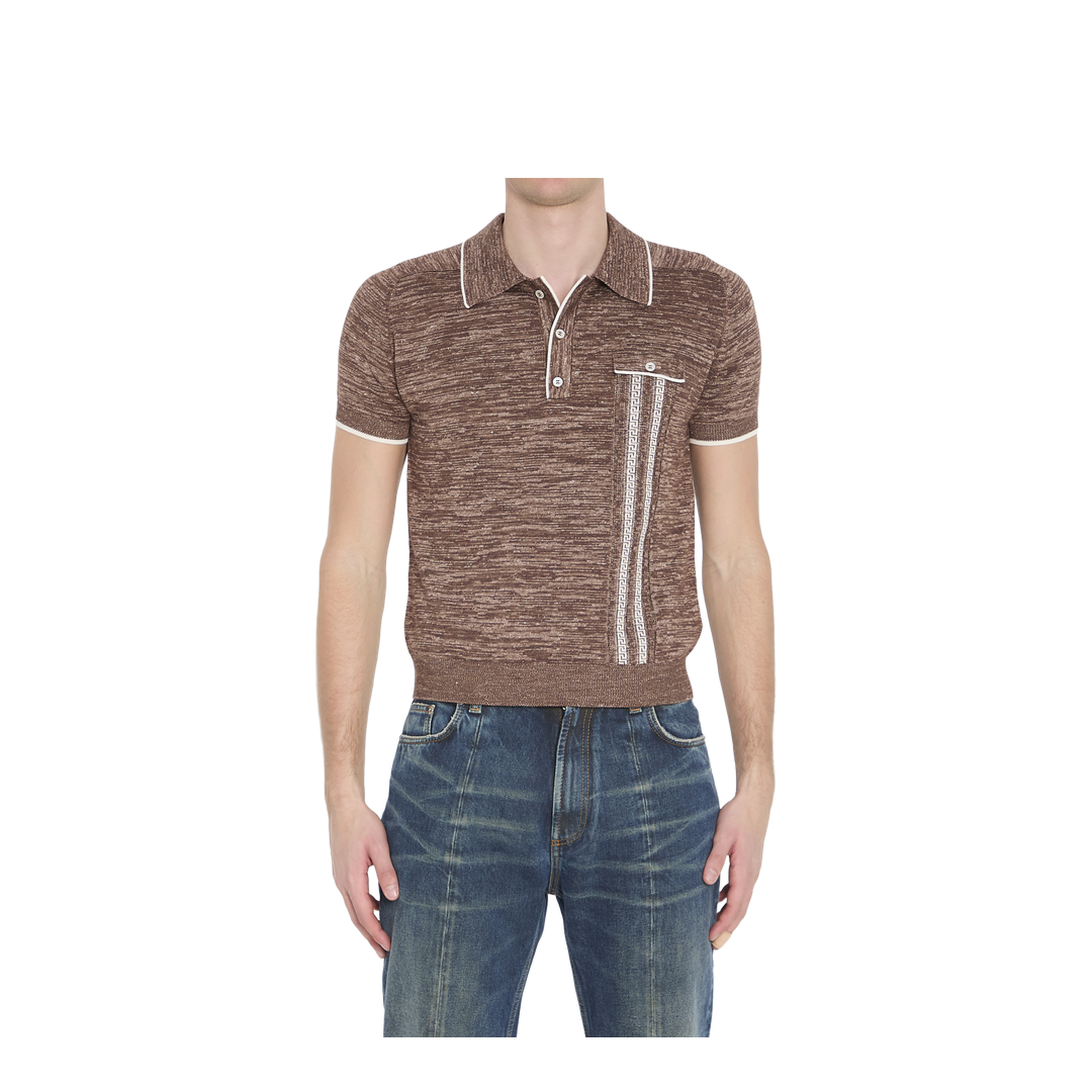 Mouliné Knit Polo Shirt - Image 1