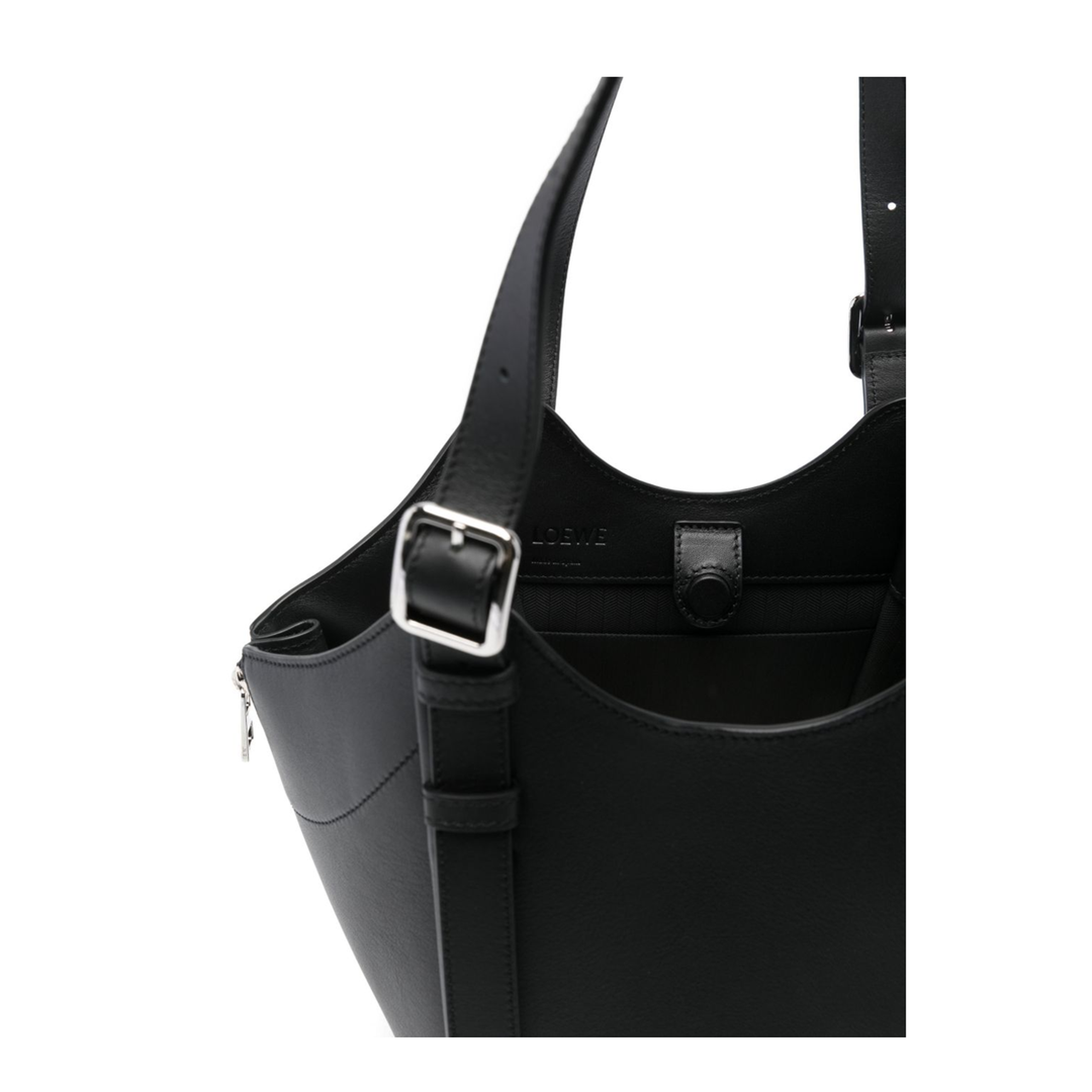 Hammock Flip Calfskin Tote - Black - Image 3