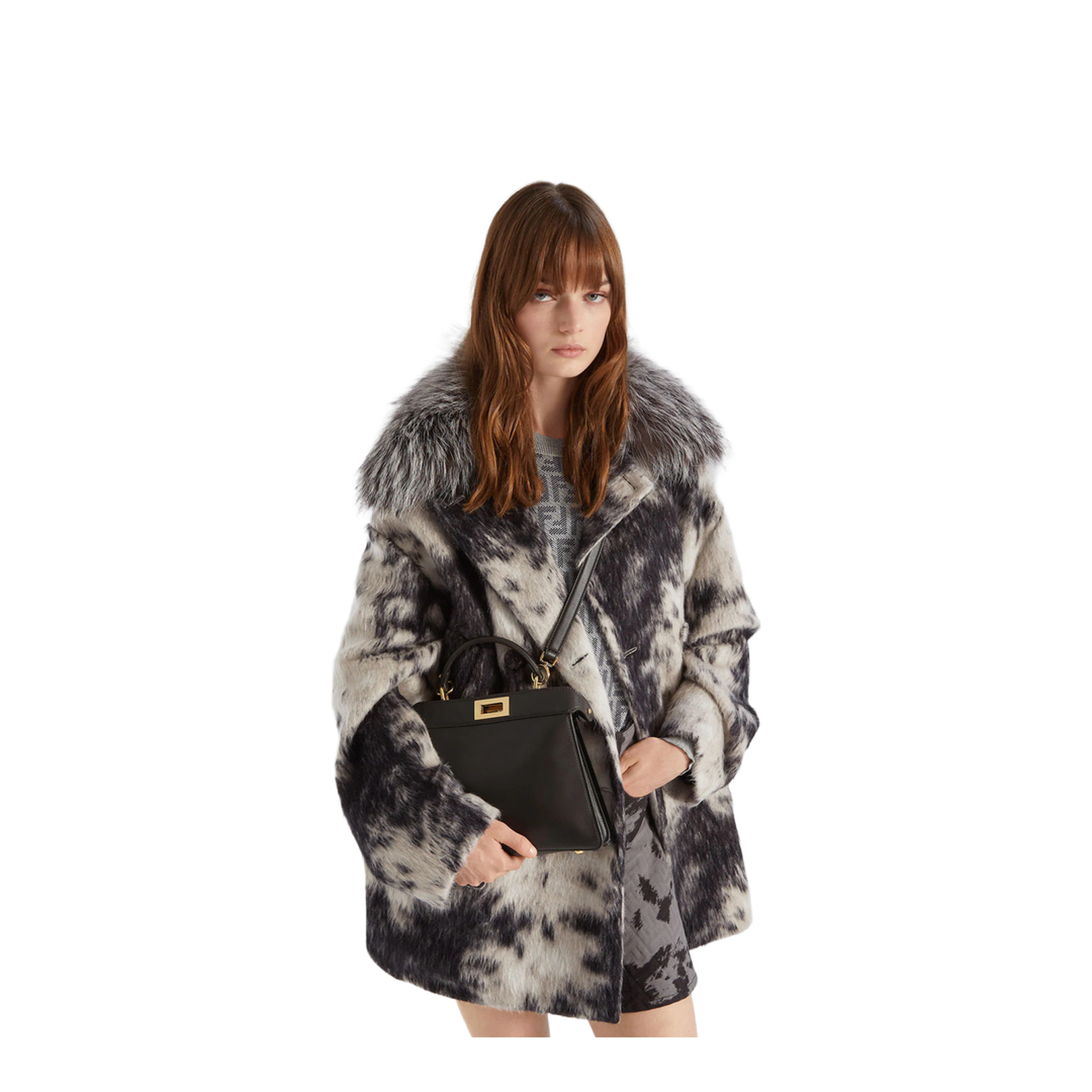 Peekaboo ISeeU Small Leather Bag Dark Brown - Image 2