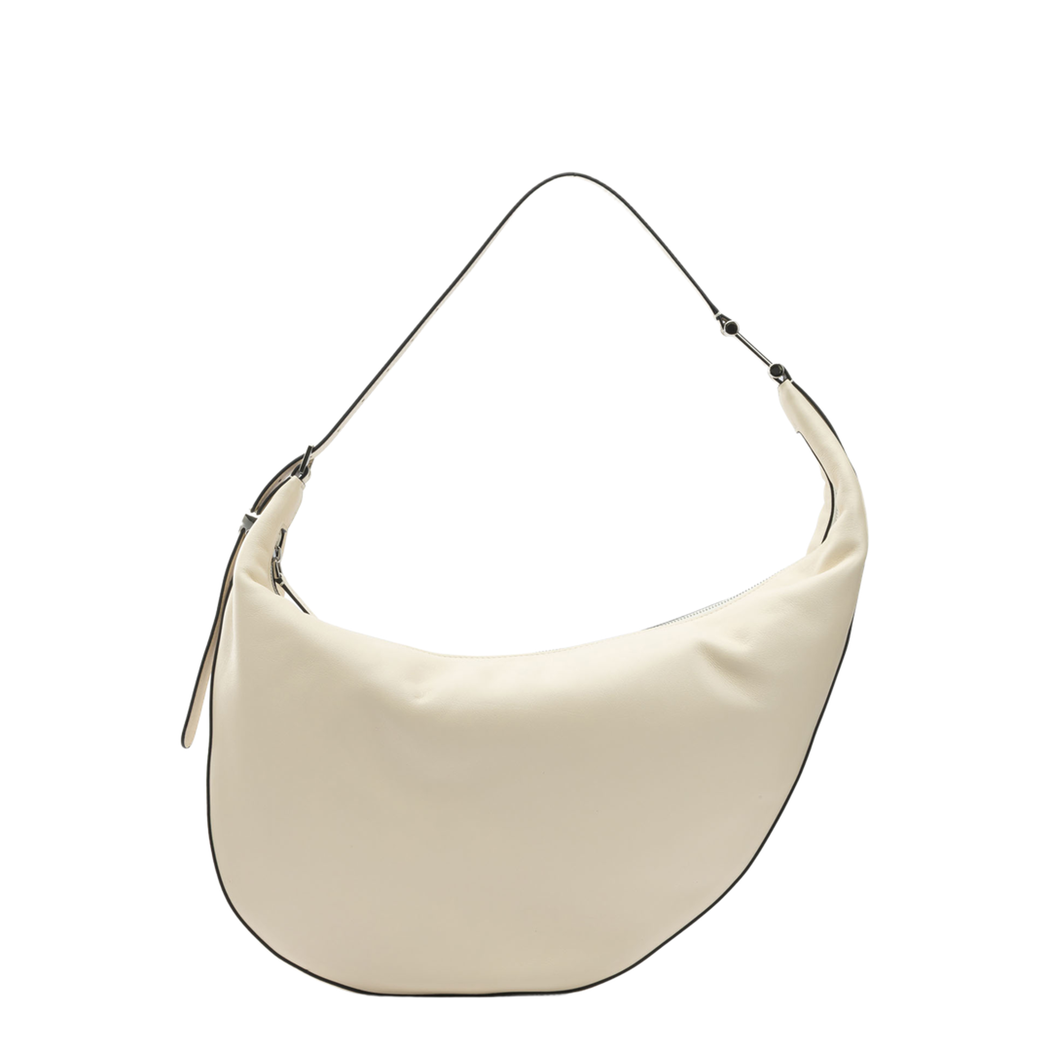 Dot Small Calfskin Hobo Bag - Shell - Image 1