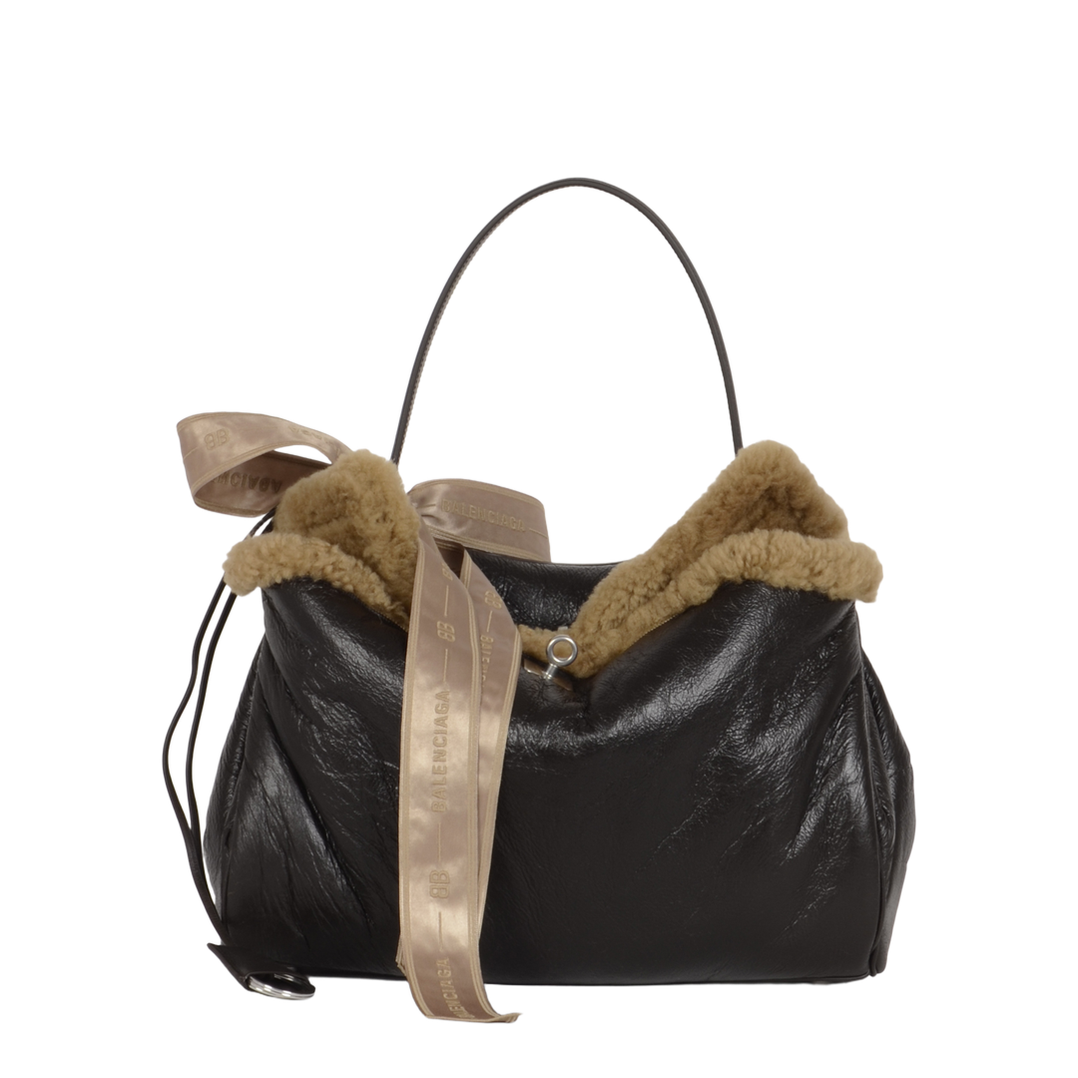 Rodeo Medium Calfskin Top-Handle Bag - Brown/Beige - Image 1