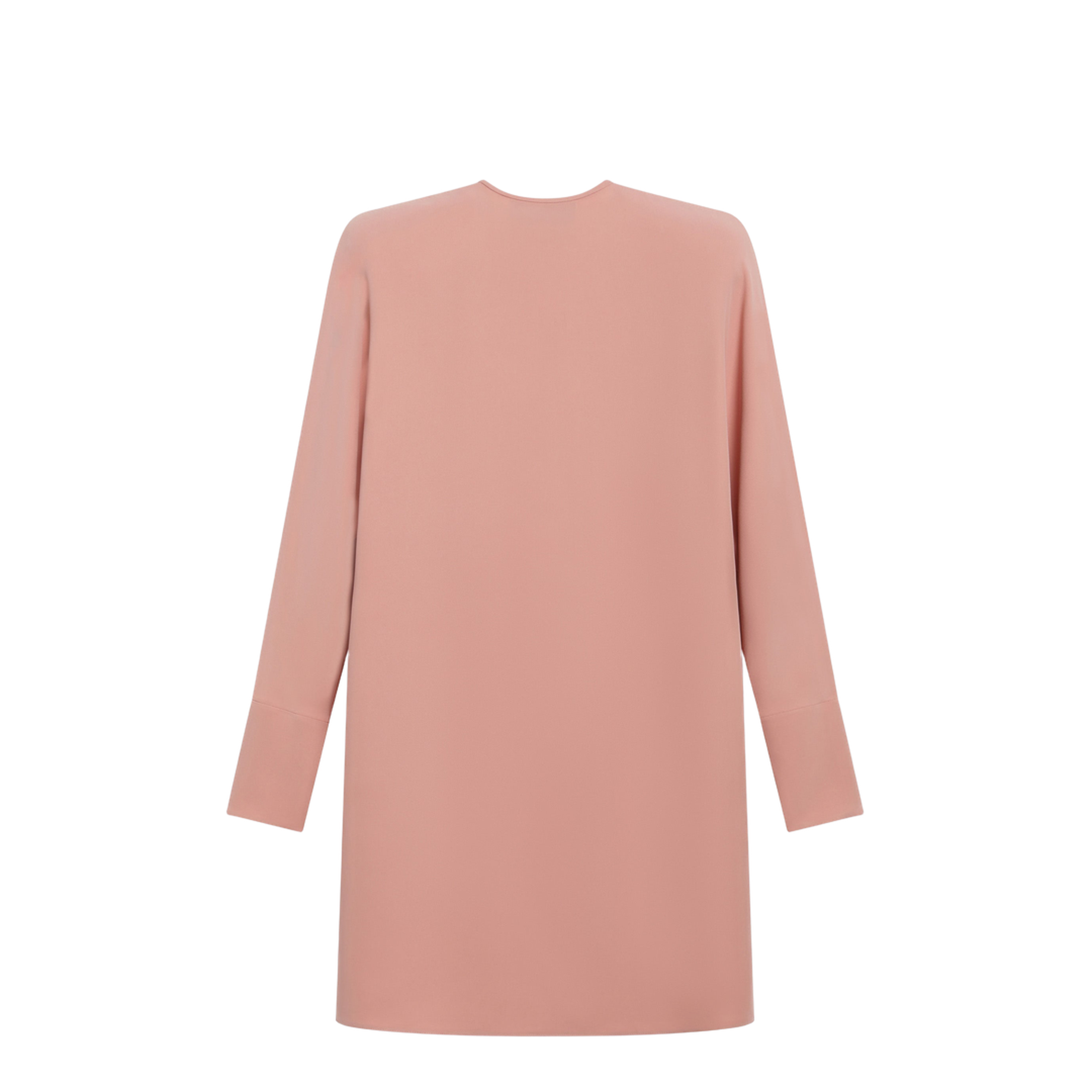 Pink Silk Short Dress with Embroidered Bows - Image 2