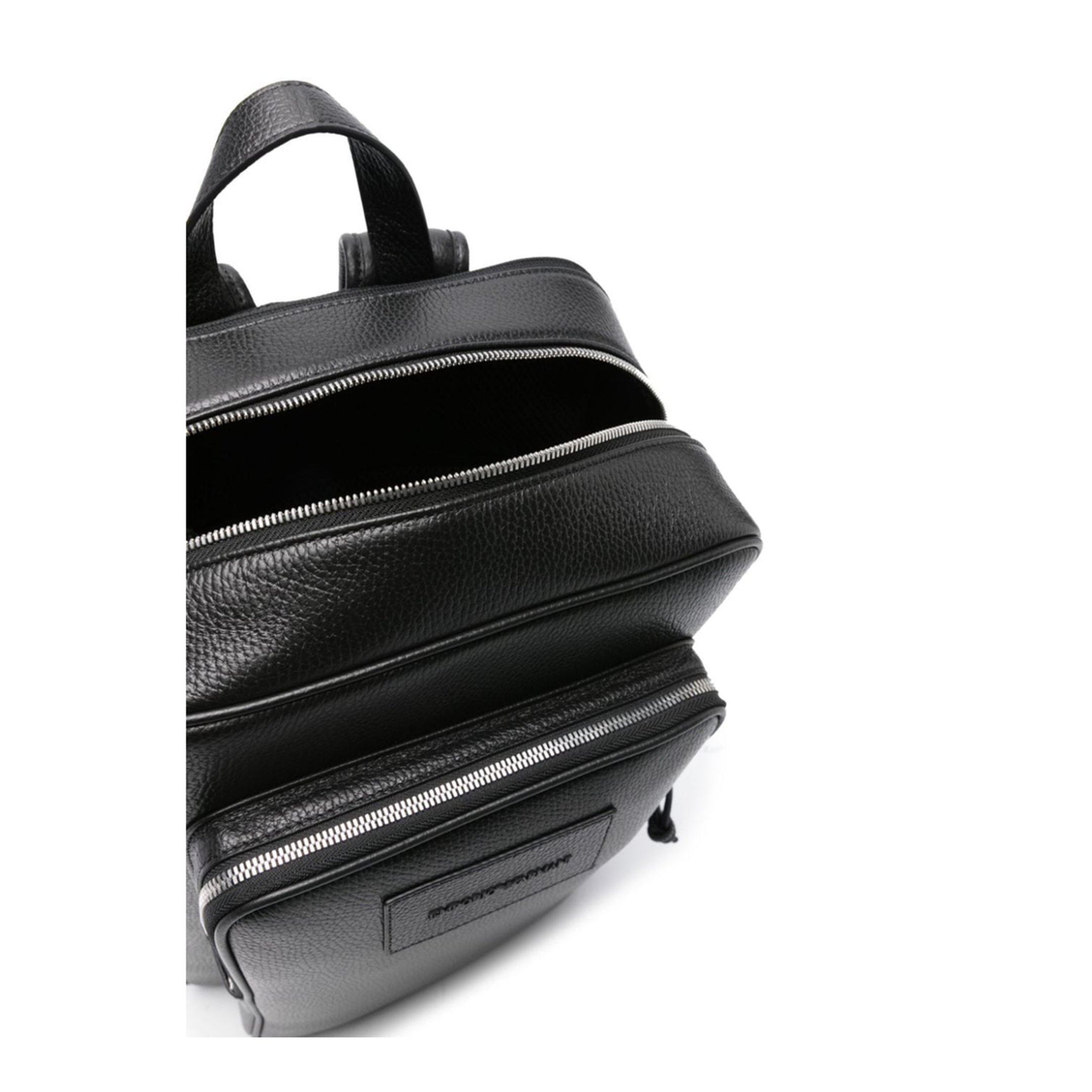 Essential Tumbled Leather Backpack - Black - Image 3