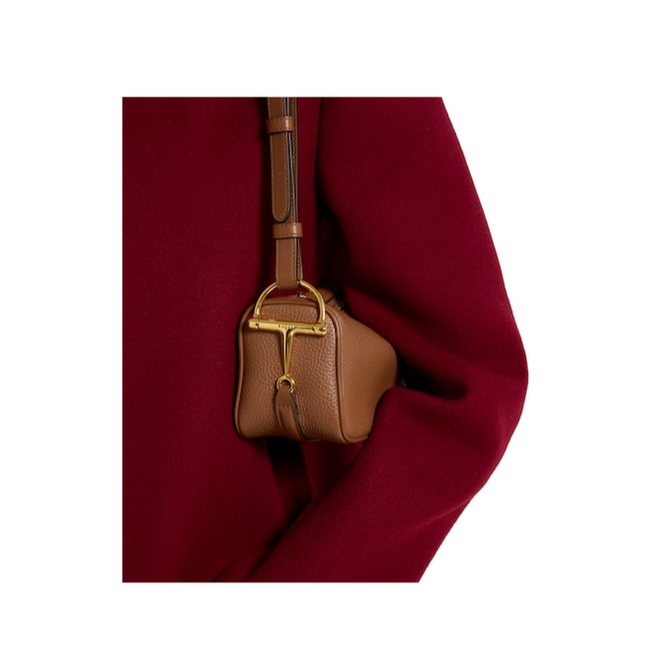 Half Horsebit Mini Bag Grained Calf Leather - Brown - Image 2