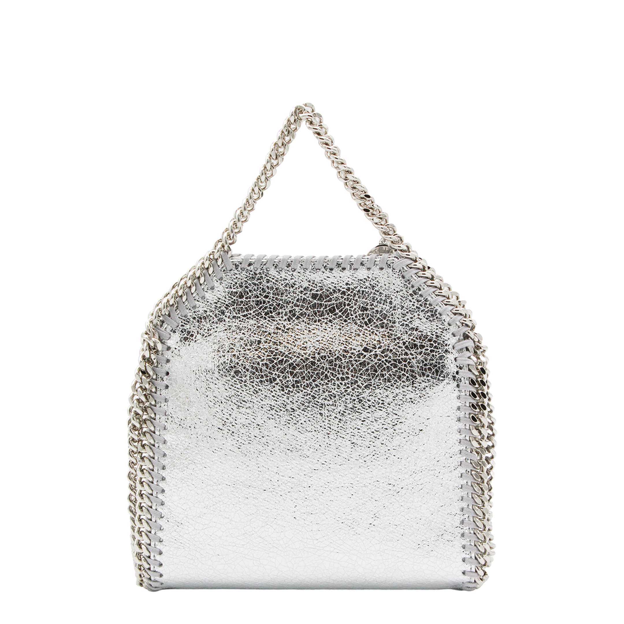 Falabella Tiny Cracked Metallic Polyester Tote Bag - Silver - Image 5