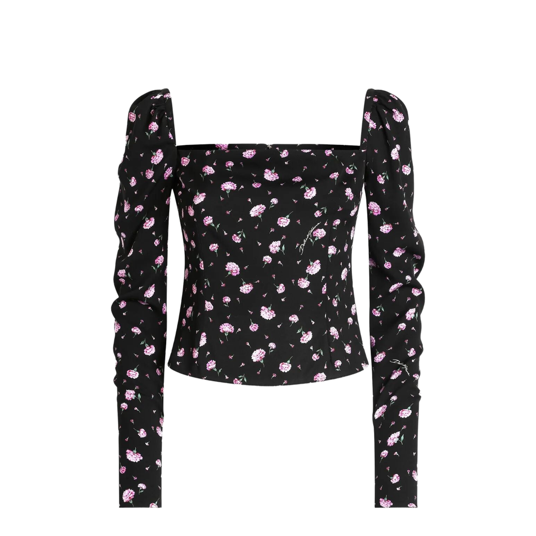 Carnations-Print Silk Top - Image 1