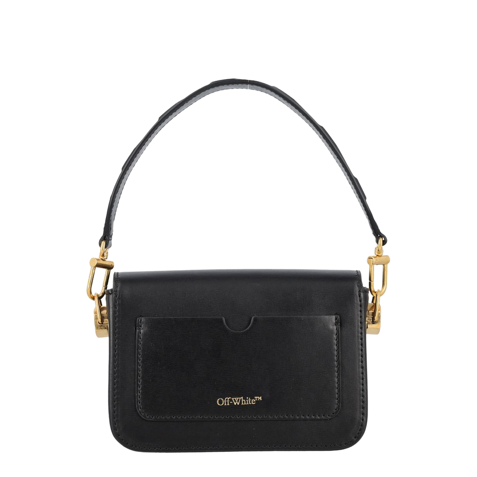 Plain Binder Black Leather Crossbody Bag - Image 4